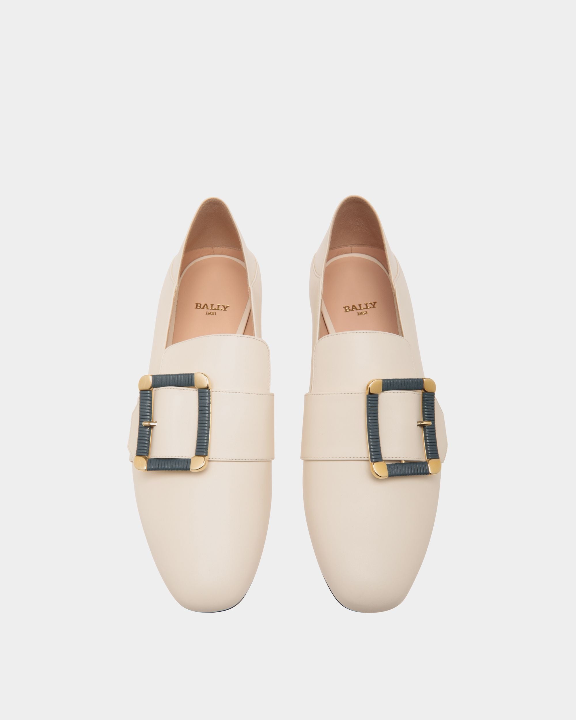 Bell Du Jour Flats In White Leather - Donna - Bally - 04