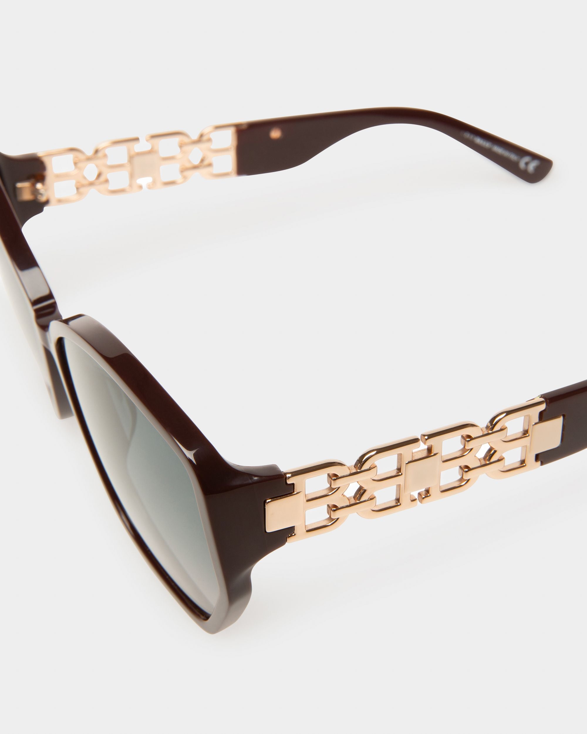 Nouveau Occhiali Da Sole In Acetato Viola Tinta Unita Con Lenti Sfumate Grigio Fumo - Donna - Bally - 02