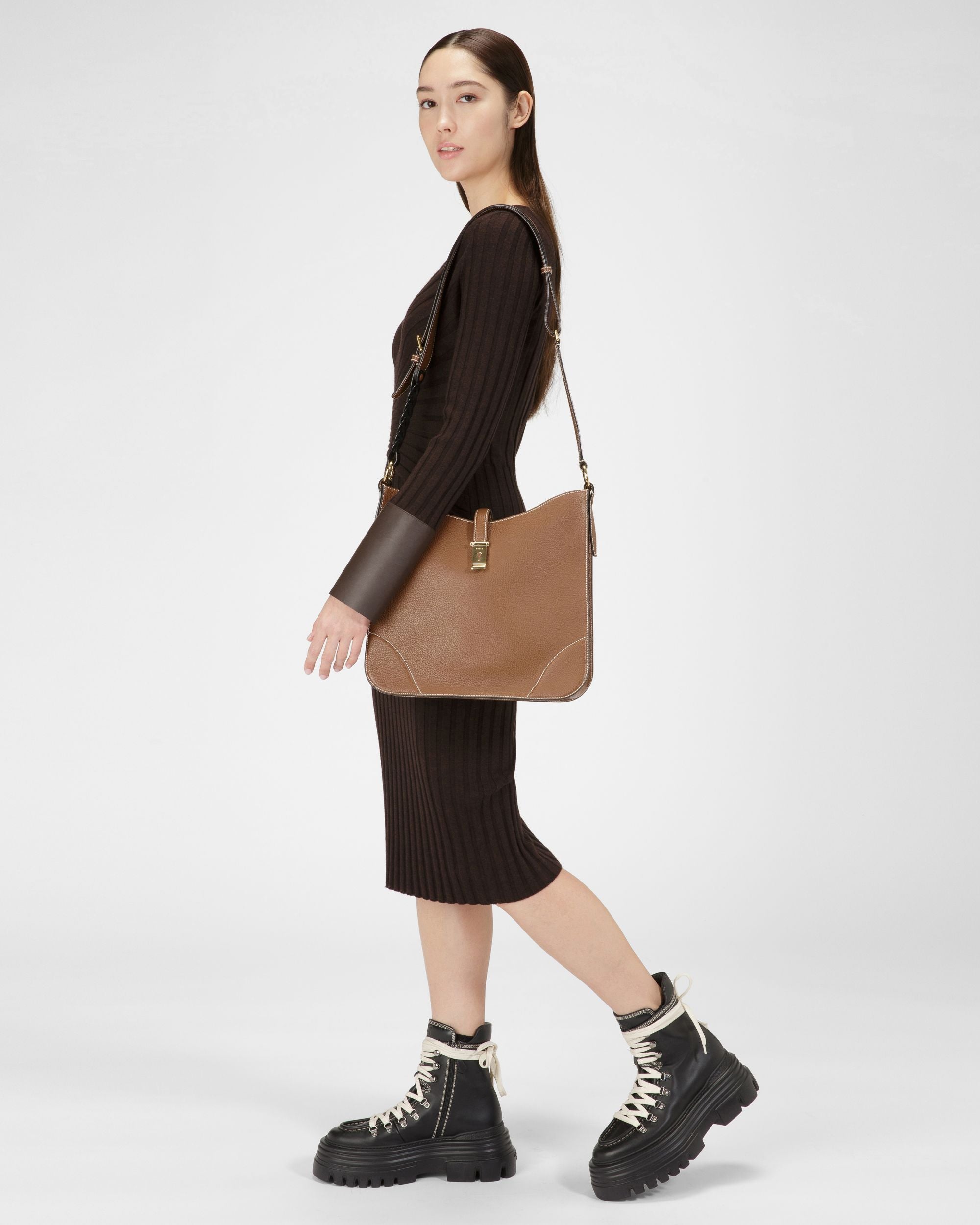 Lavynia Borsa Hobo In Pelle Marrone - Donna - Bally - 02