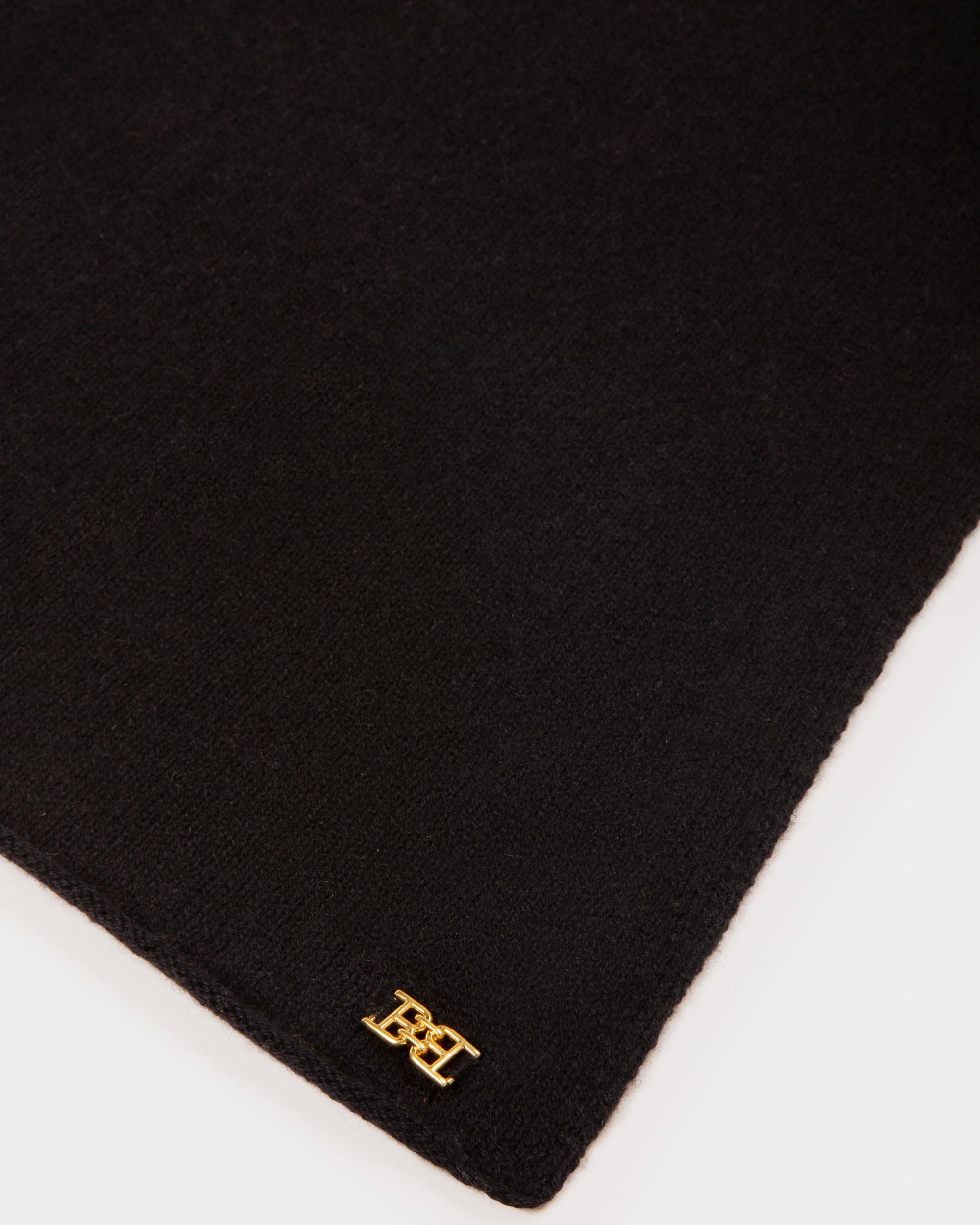 Sciarpa Con Dettaglio B-Chain In Cashmere Colore Nero - Donna - Bally - 02
