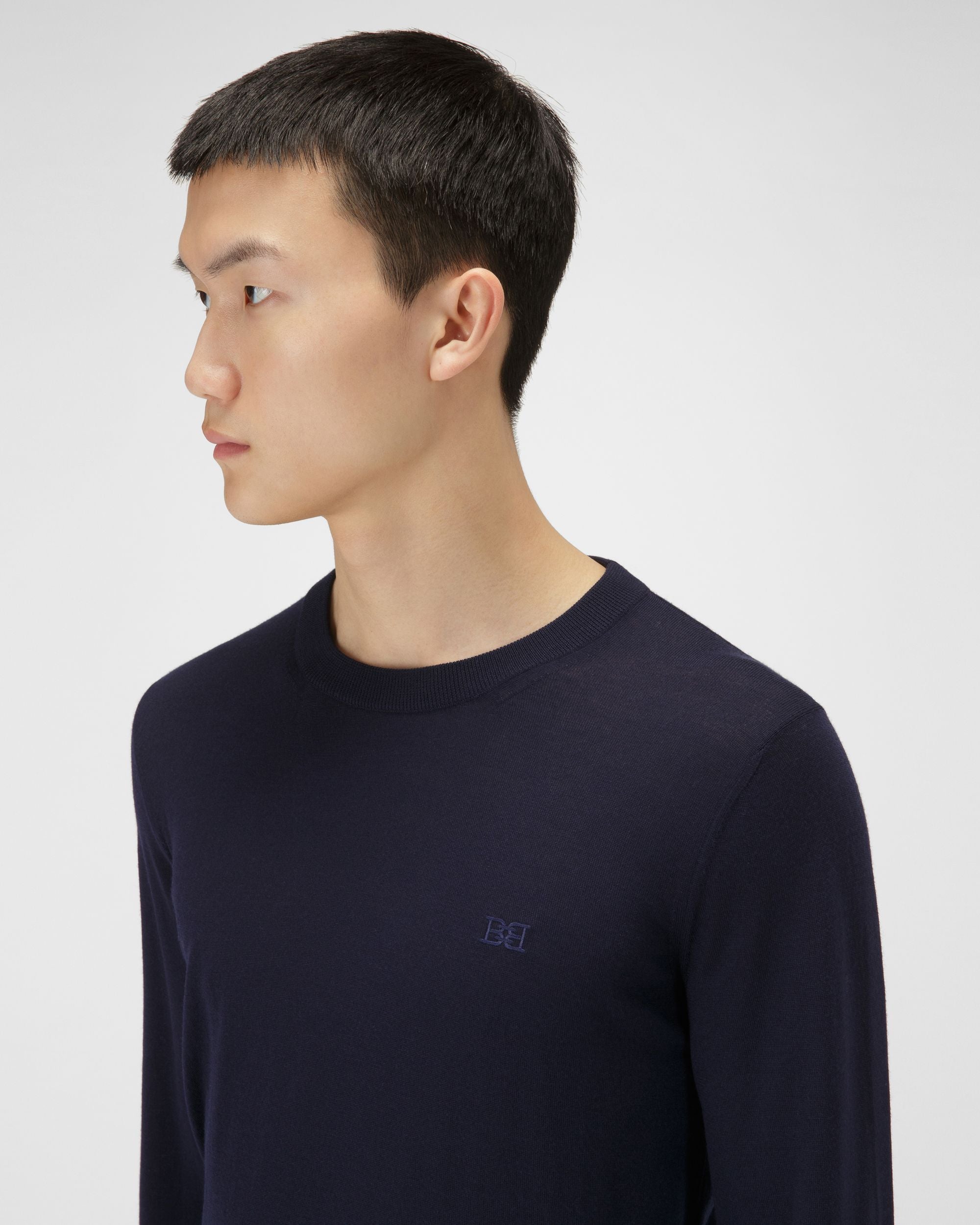 Pullover In Lana Merino Colore Blu Navy - Uomo - Bally - 02