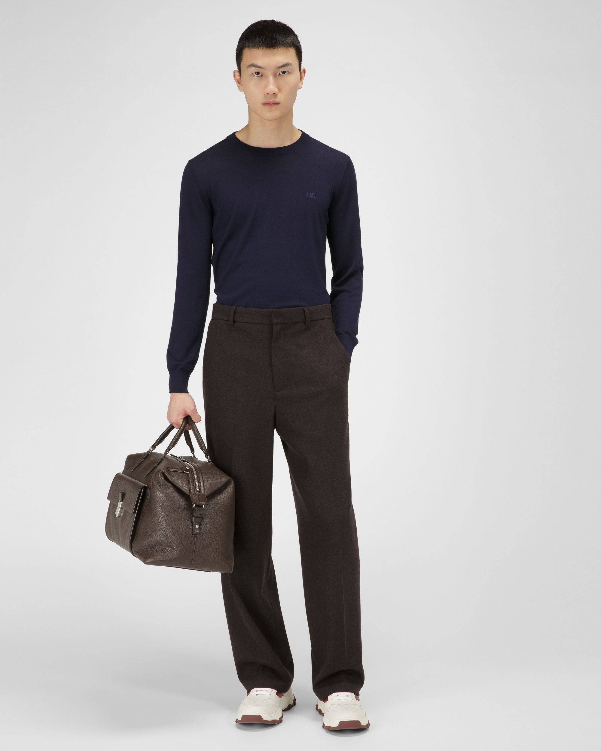 Pullover In Lana Merino Colore Blu Navy - Uomo - Bally - 04