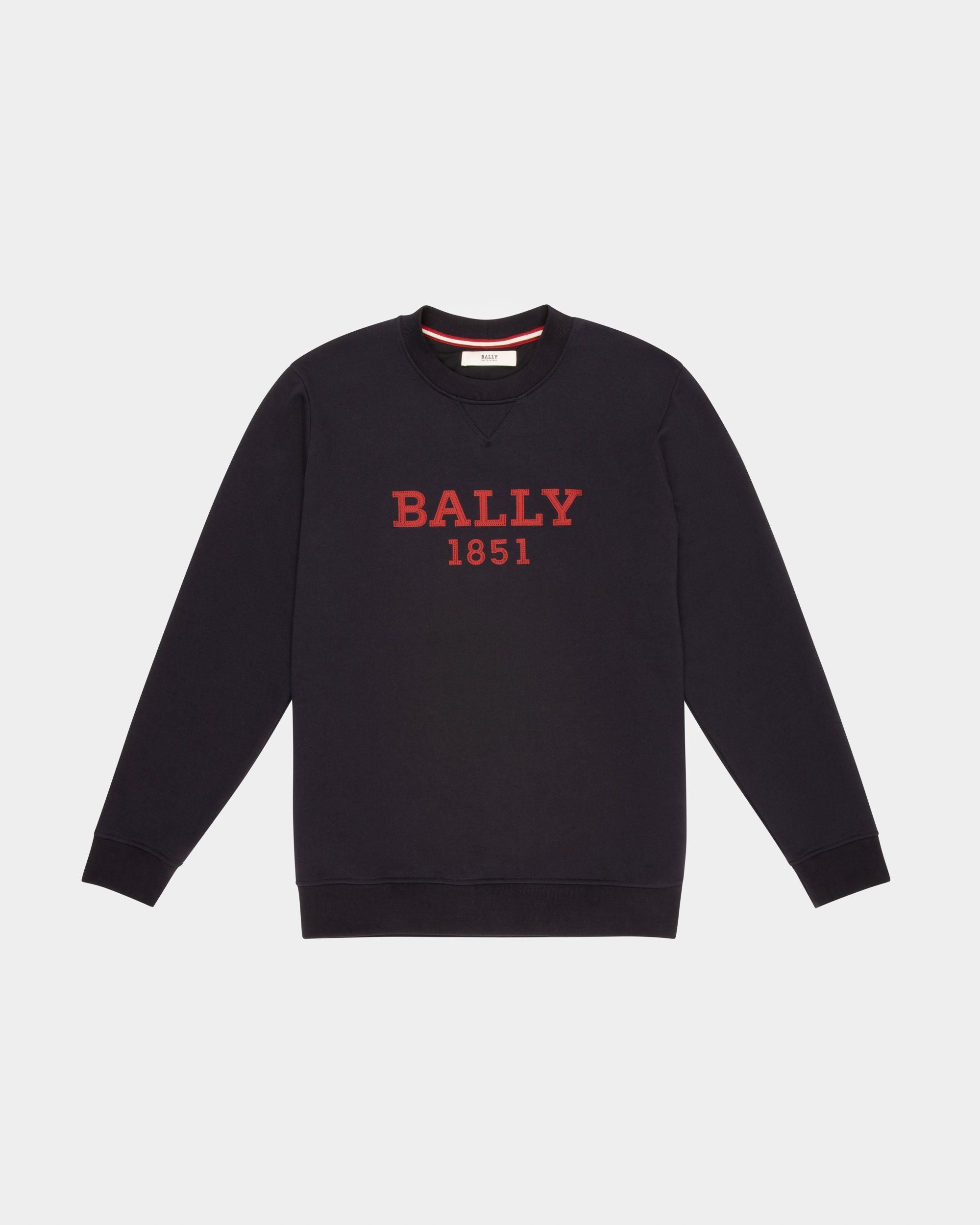 Felpa Con Logo In Cotone Colore Blu Navy - Uomo - Bally - 01