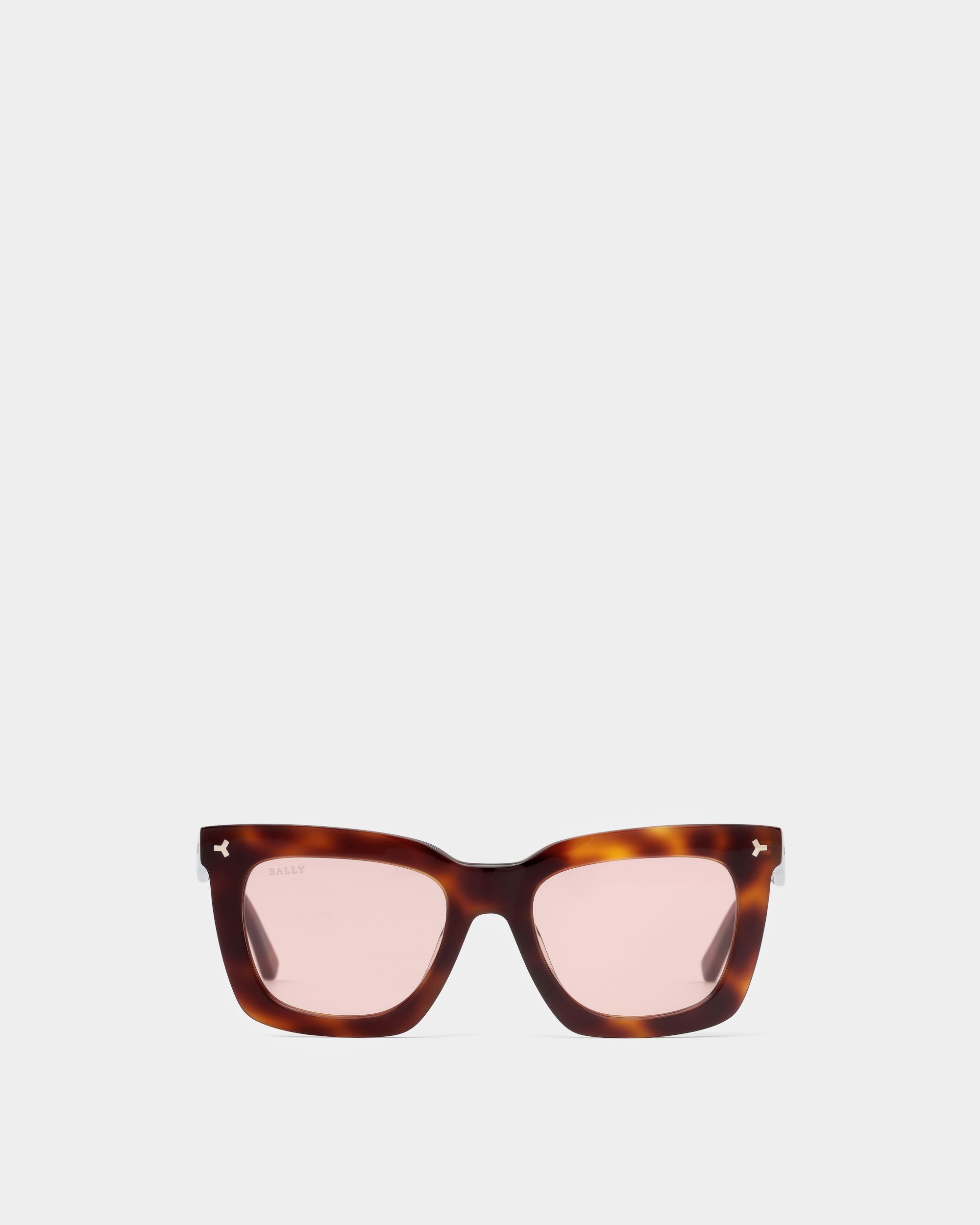 Shine Occhiali Da Sole In Acetato Avana Con Lenti Rosa - Donna - Bally - 01