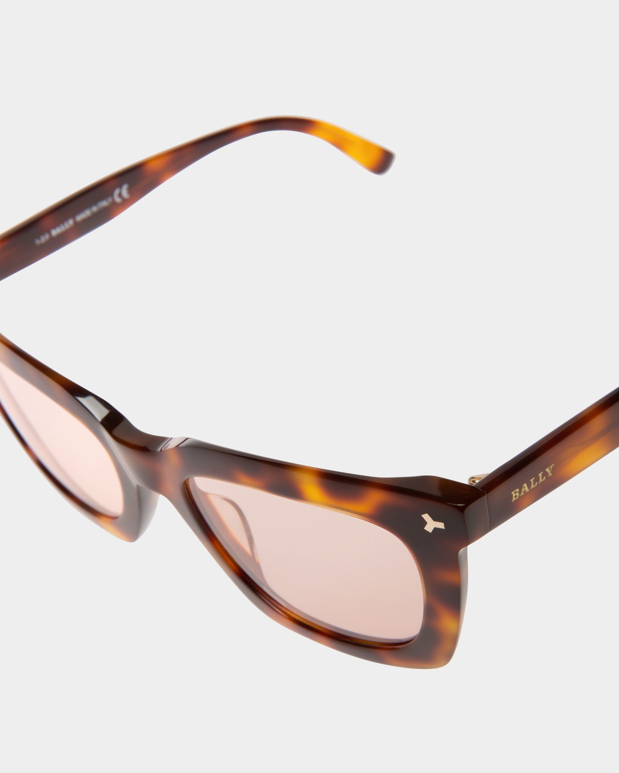 Shine Occhiali Da Sole In Acetato Avana Con Lenti Rosa - Donna - Bally - 02