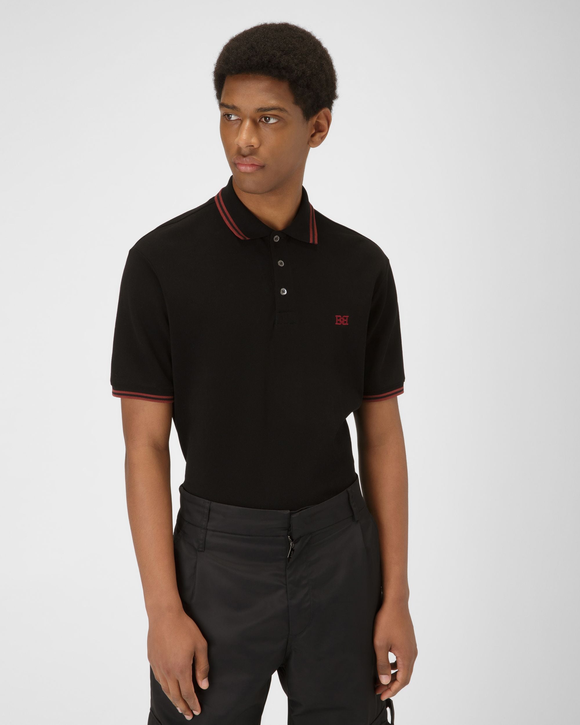 Polo B-Chain In Cotone Nero - Uomo - Bally - 02