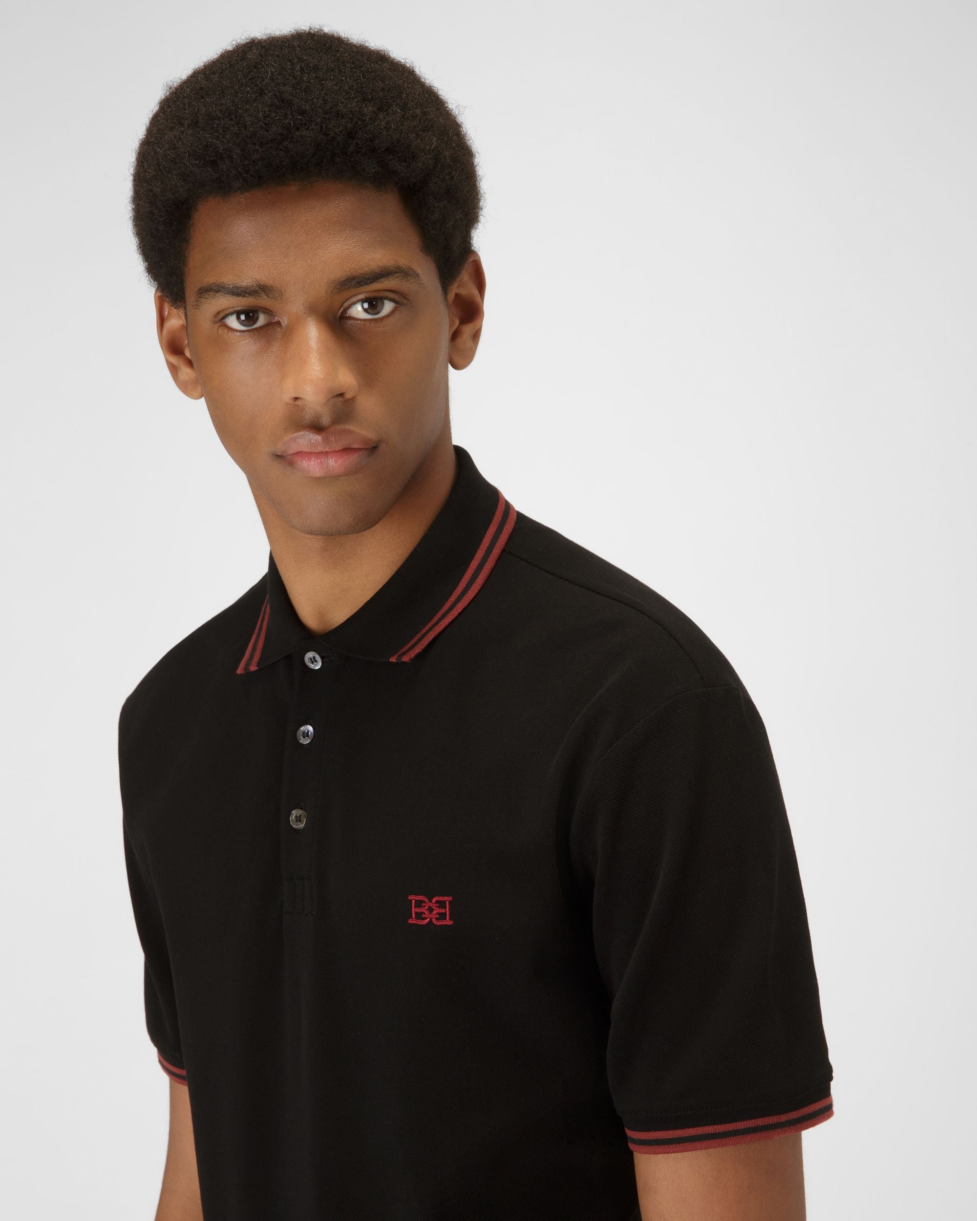 Polo B-Chain In Cotone Nero - Uomo - Bally - 04