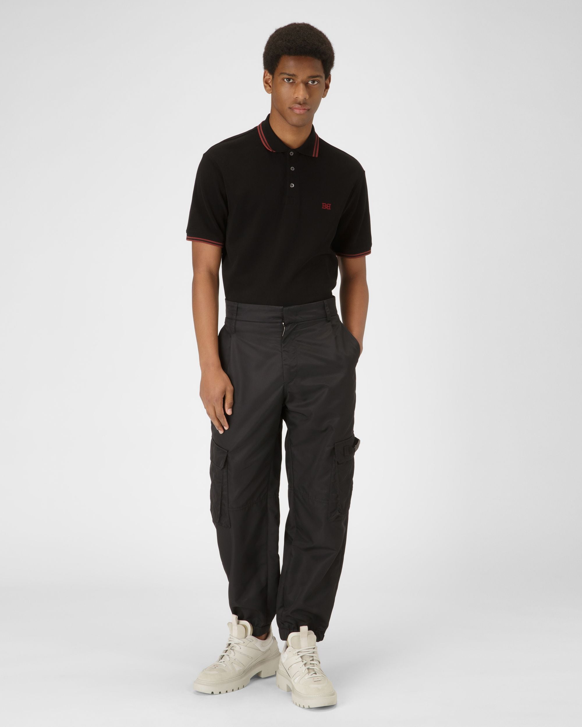 Polo B-Chain In Cotone Nero - Uomo - Bally - 05