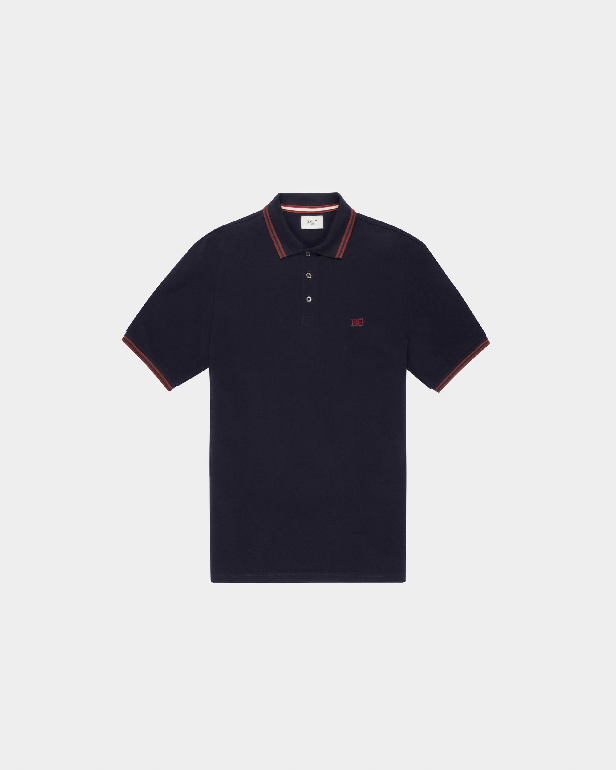 Polo B-Chain In Cotone Blu Navy - Uomo - Bally - 01