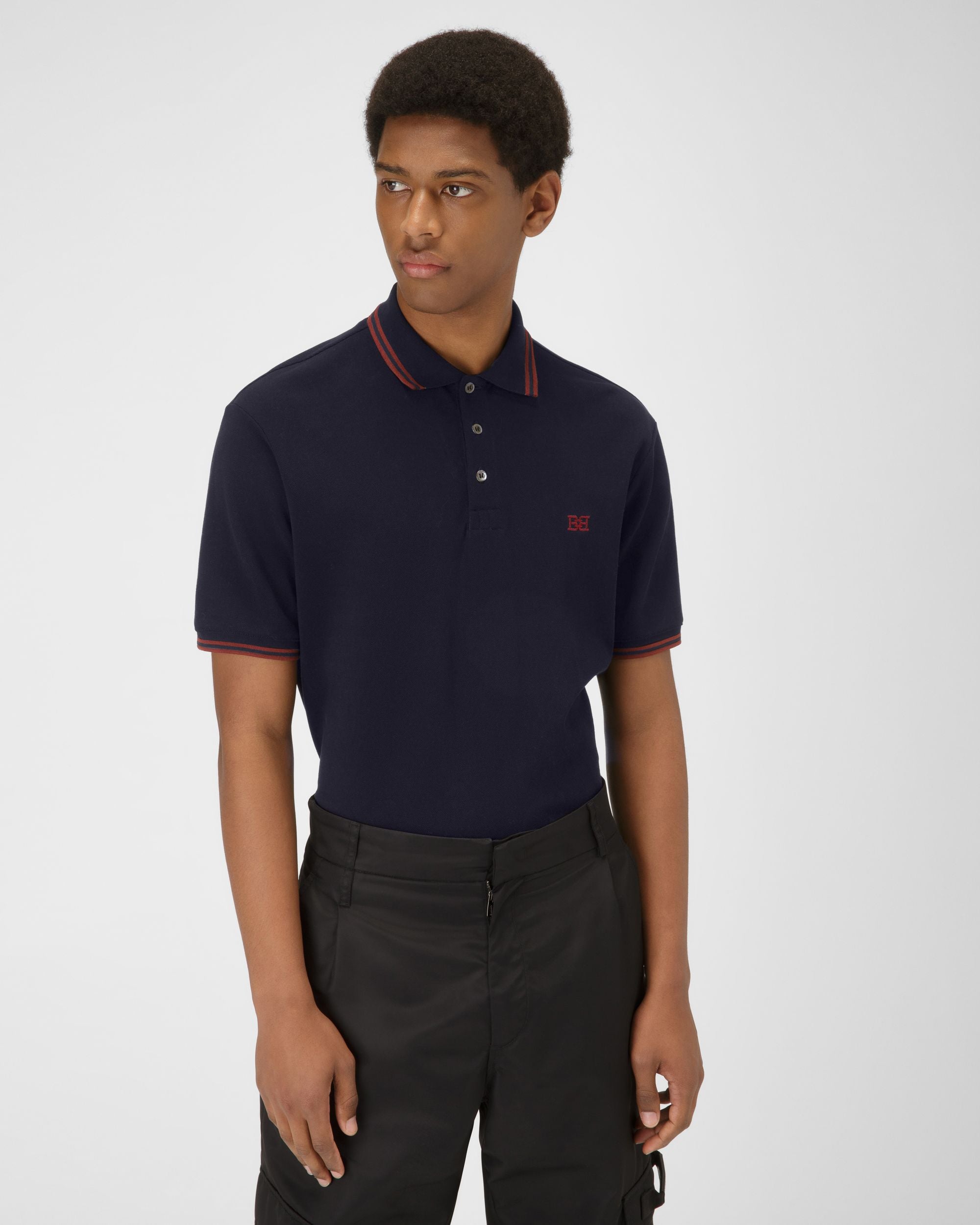 Polo B-Chain In Cotone Blu Navy - Uomo - Bally - 02