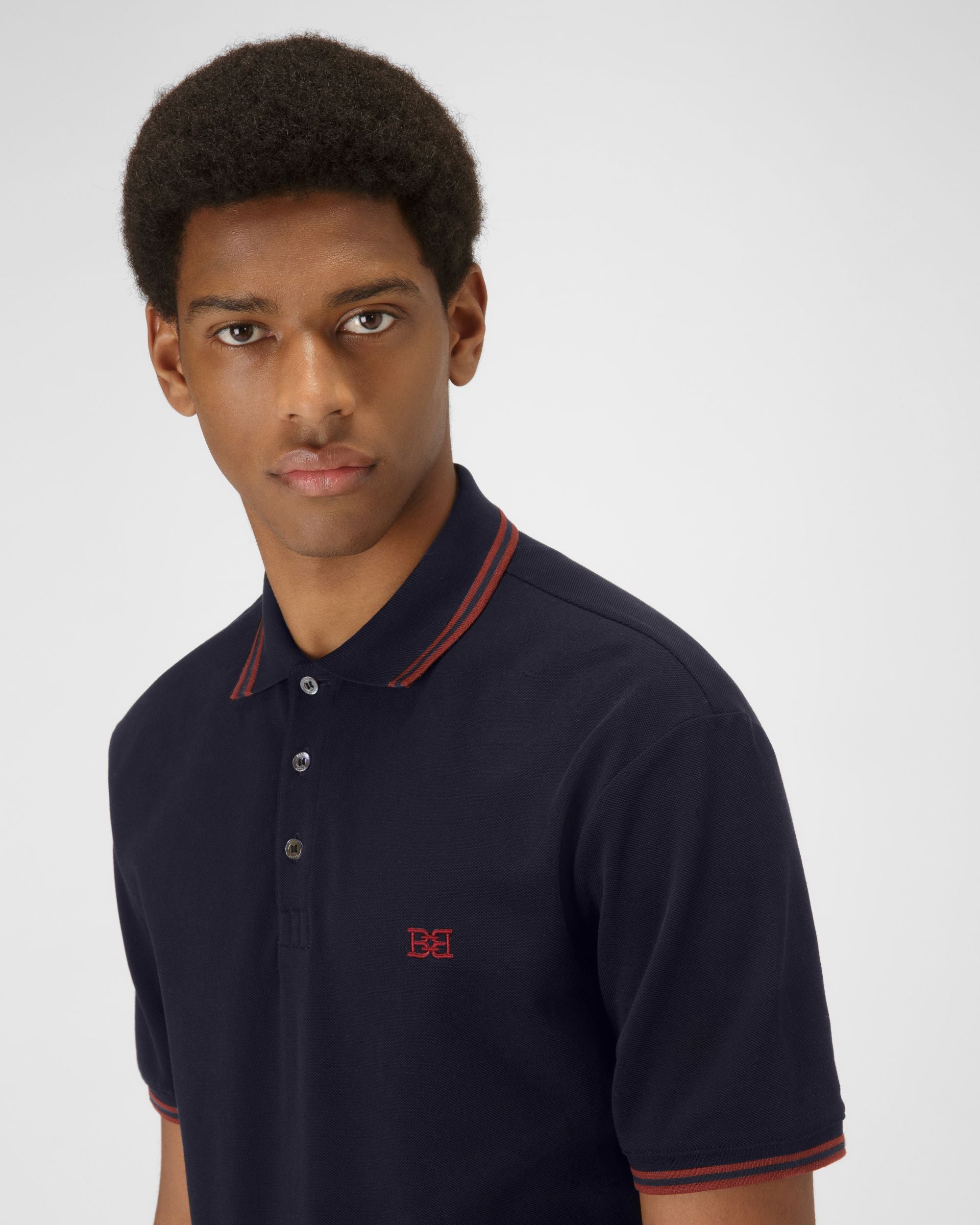 Polo B-Chain In Cotone Blu Navy - Uomo - Bally - 04