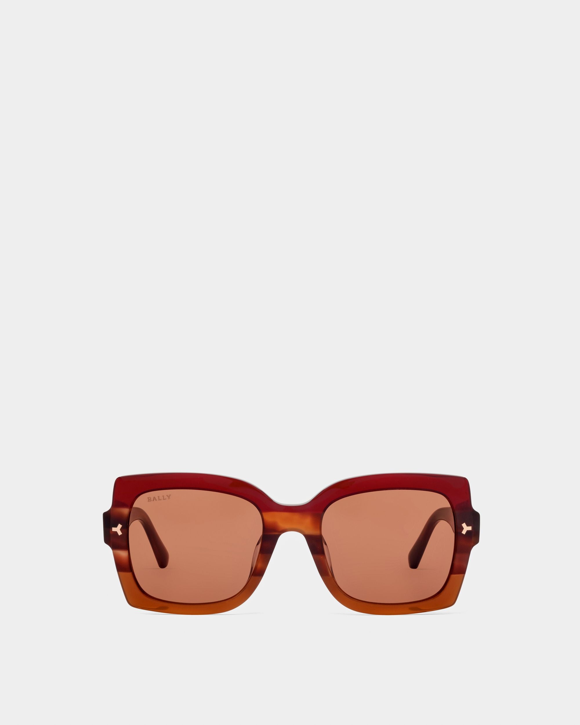 Aubrey Occhiali Da Sole In Acetato Melange Marrone Miele Con Lenti Marroni - Donna - Bally - 01