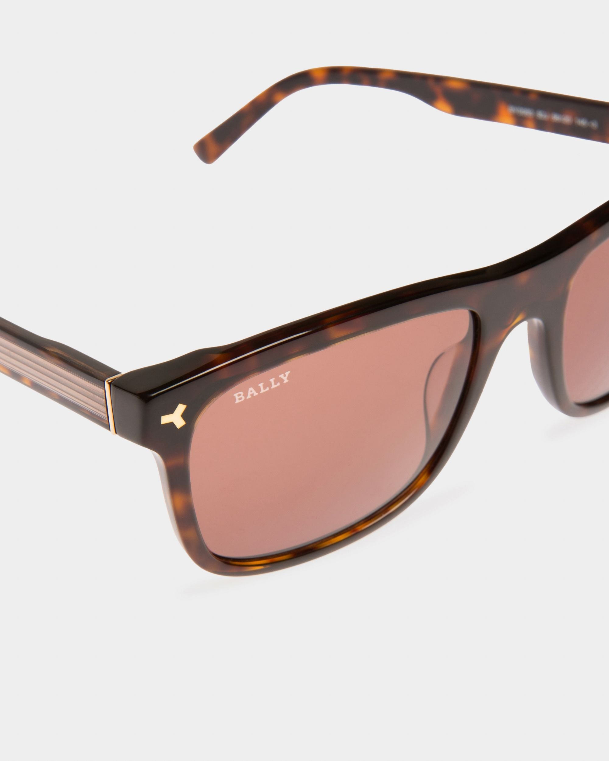 Occhiali Da Sole Felix In Acetato Avana Scuro Con Lenti Marroni - Uomo - Bally - 02