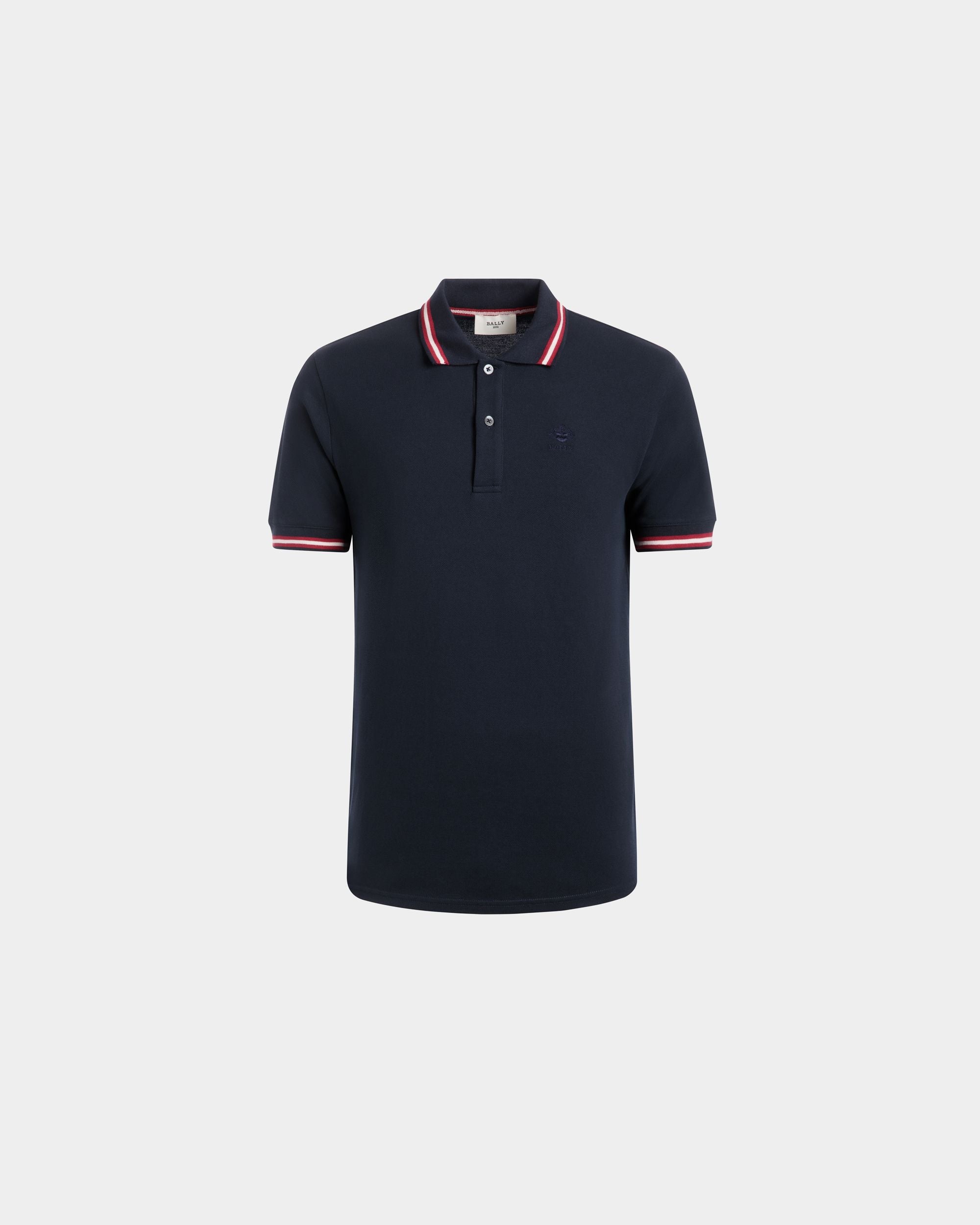 Polo In Cotone Piqué Blu - Uomo - Bally - 01