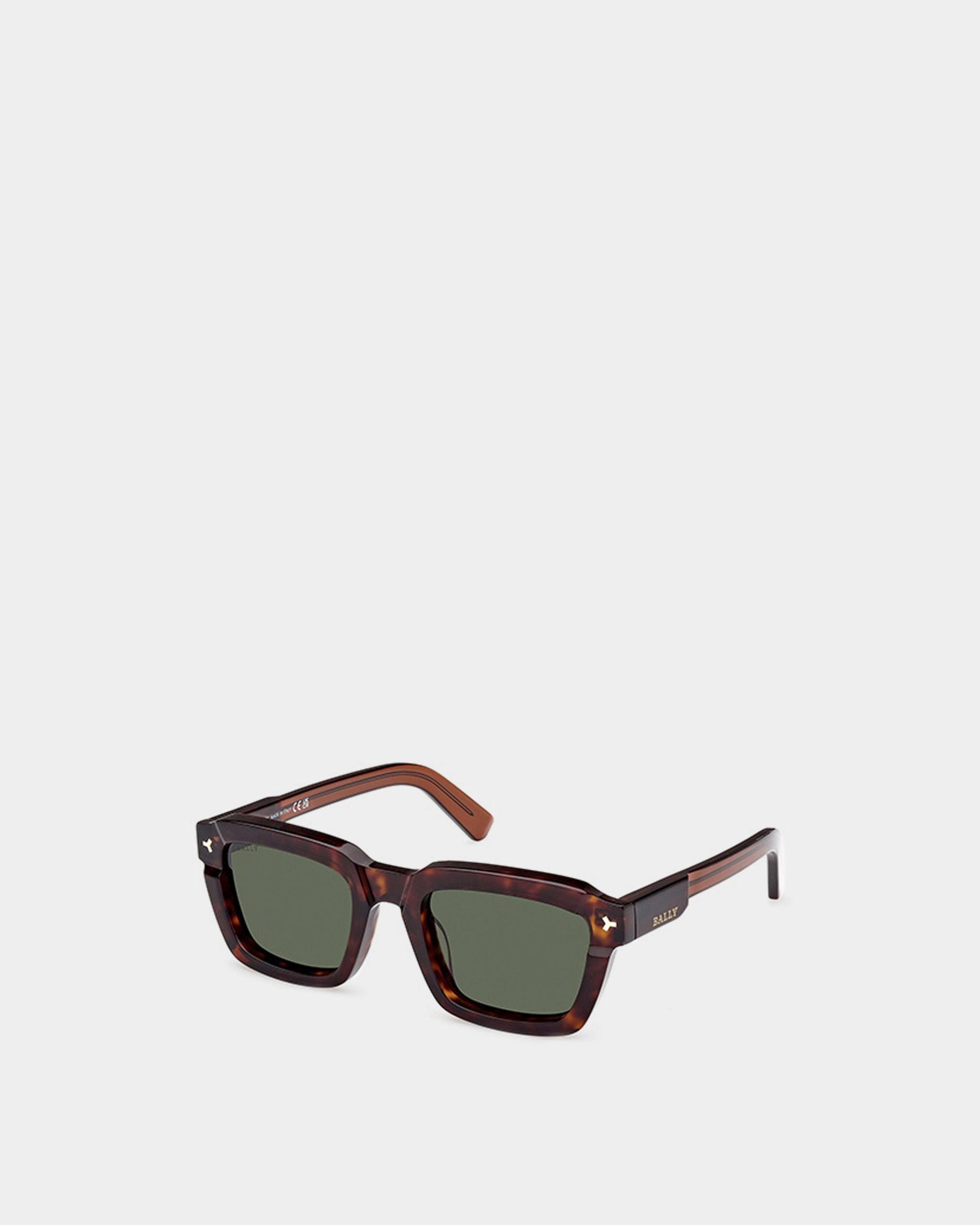 Occhiali Da Sole Full-Rim Rettangolari Nicholas In Marrone Avana Occhiali Da Sole Full-Rim Rettangolari In Plastica Tartarugata - Uomo - Bally - 03