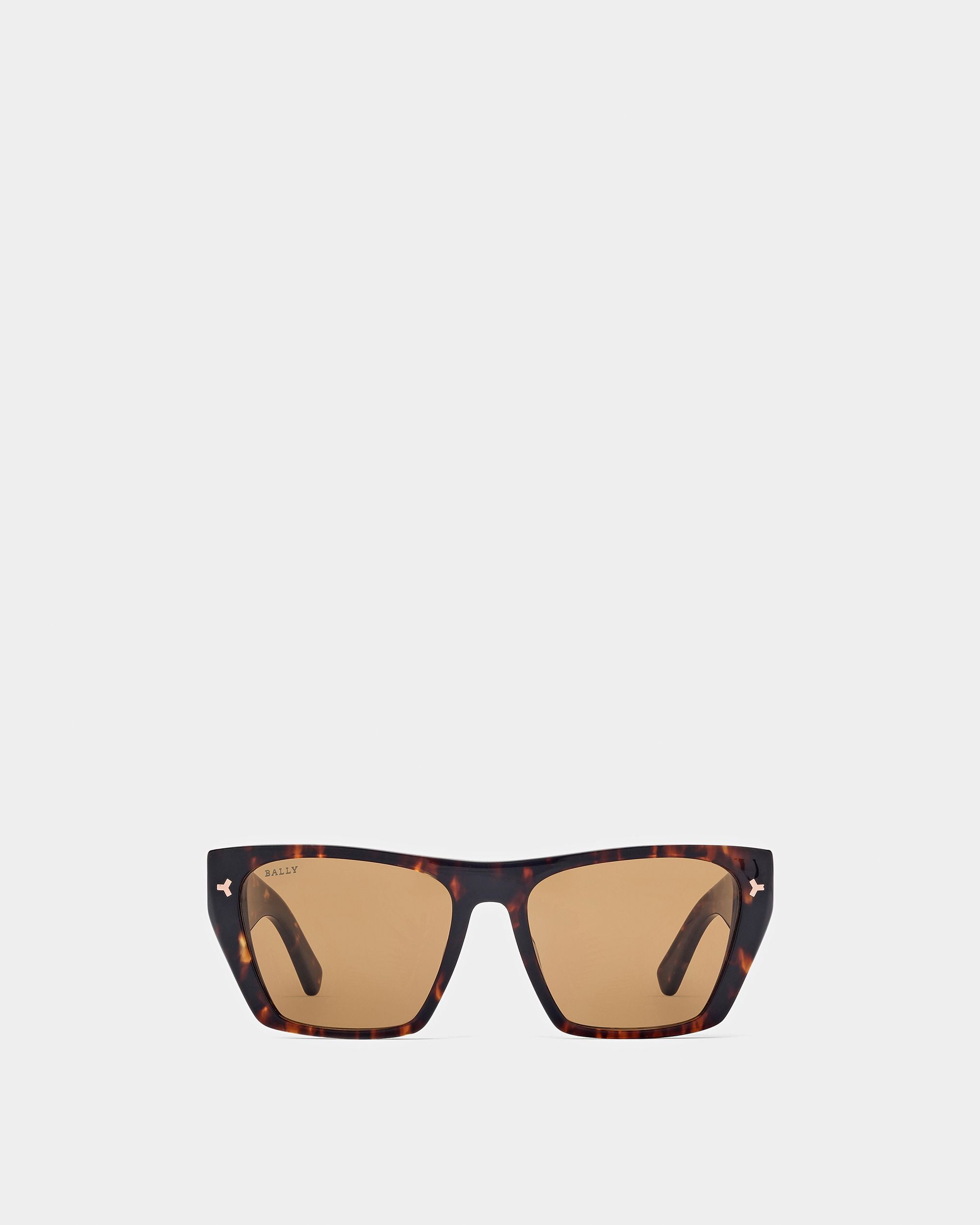 Occhiali Da Sole Full-Rim Geometrici Ashley In Marrone Avana Scuro - Donna - Bally - 01