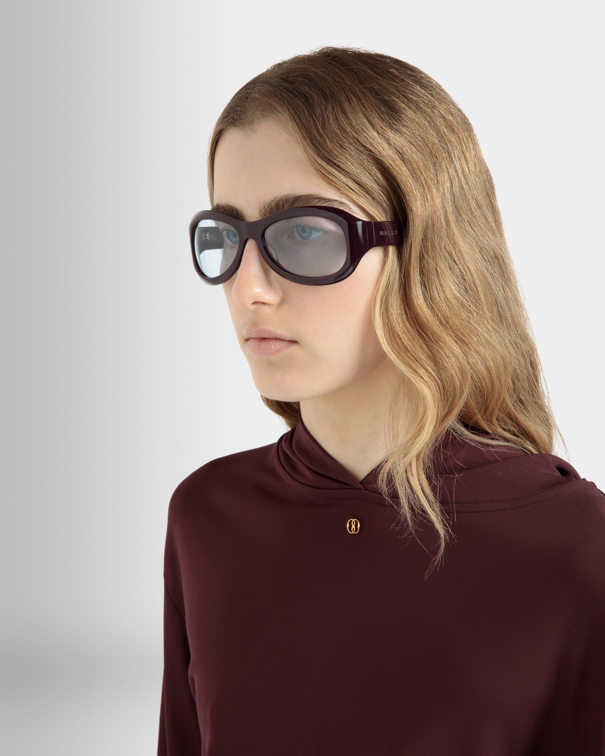 Occhiali Da Sole Maurice In Acetato Viola Con Lenti Blu - Other - Bally - 02