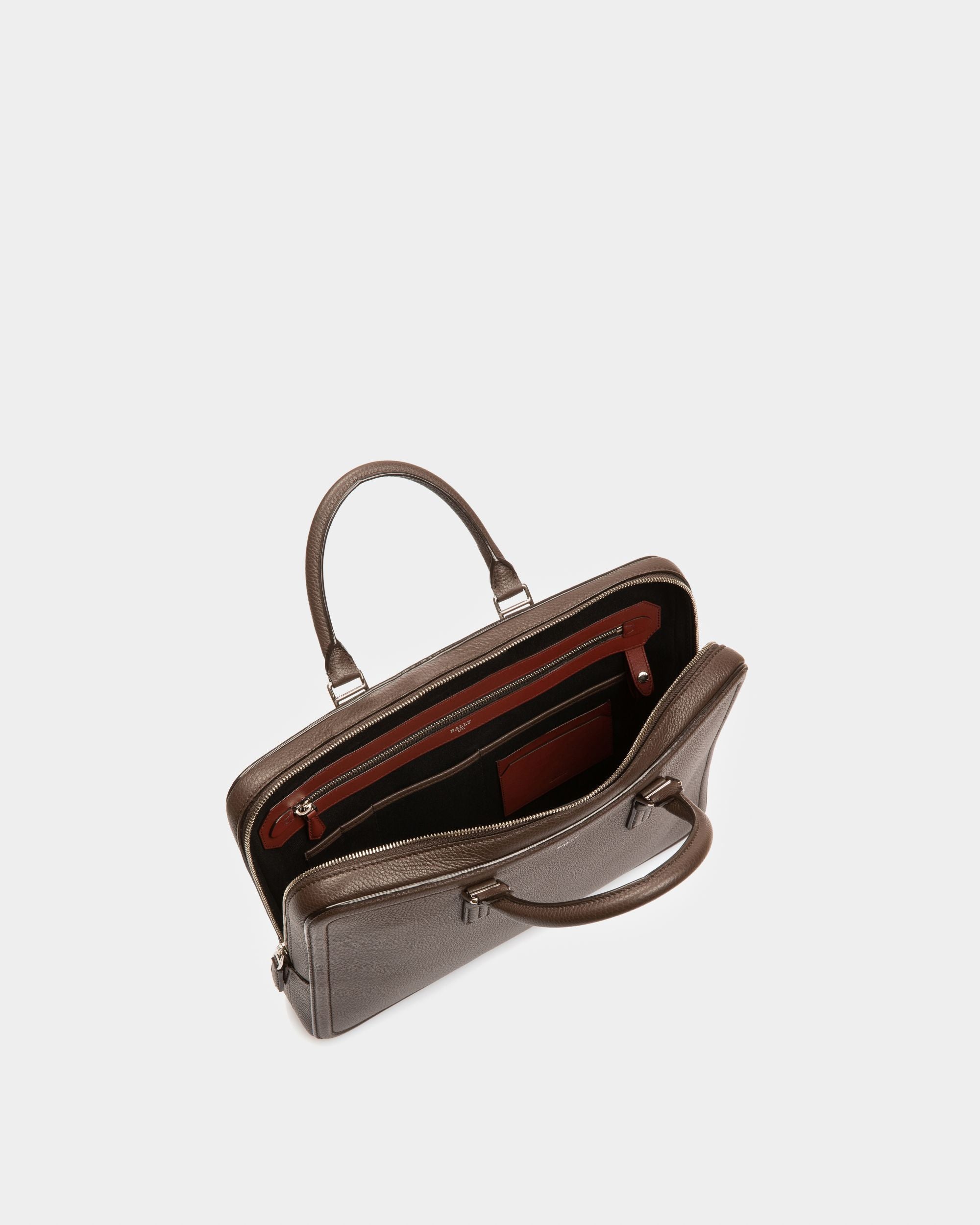 Sergy Borsa Da Lavoro In Pelle Marrone Scuro - Uomo - Bally - 04