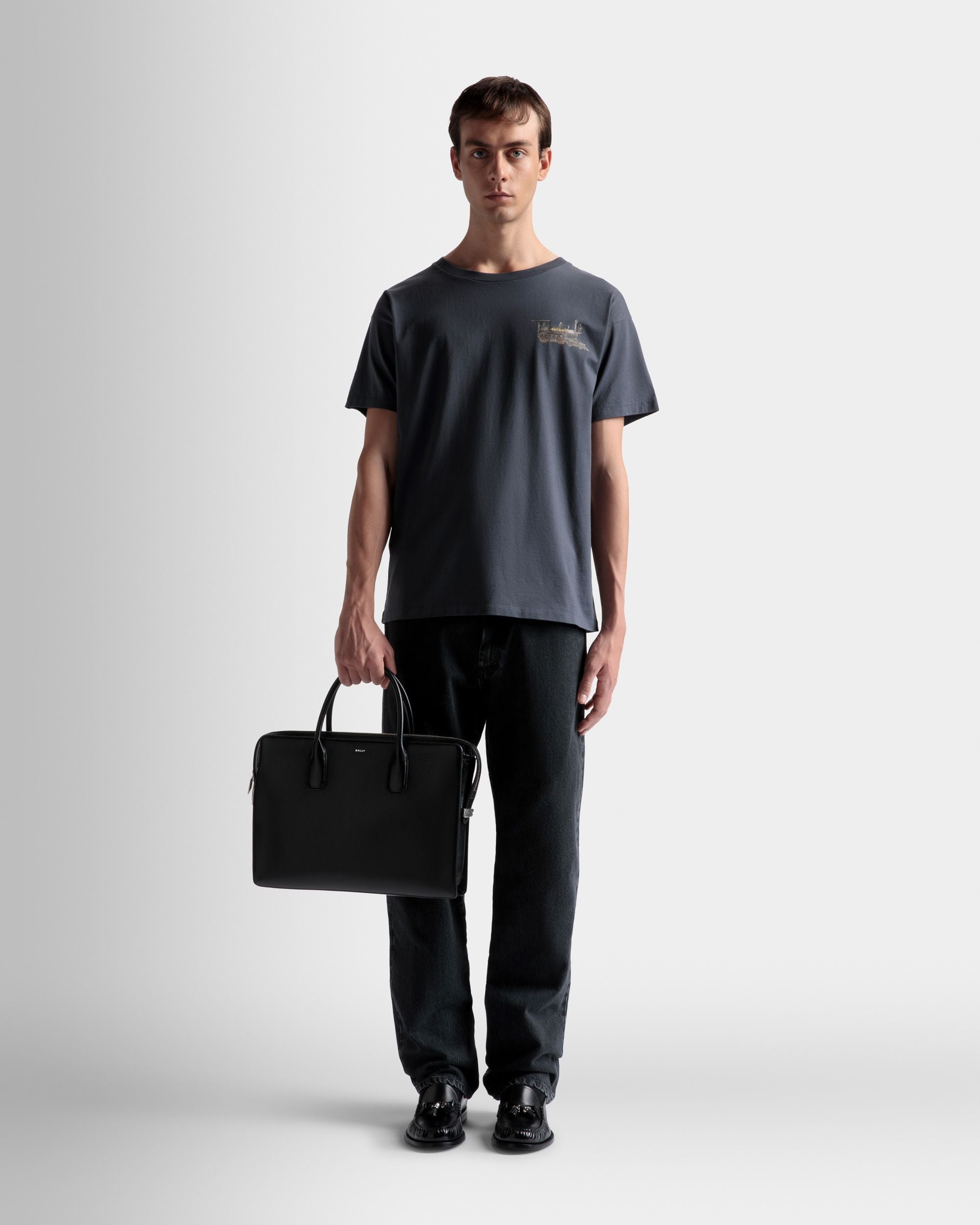 Borsa Business Banque In Pelle Nera - Uomo - Bally - 02