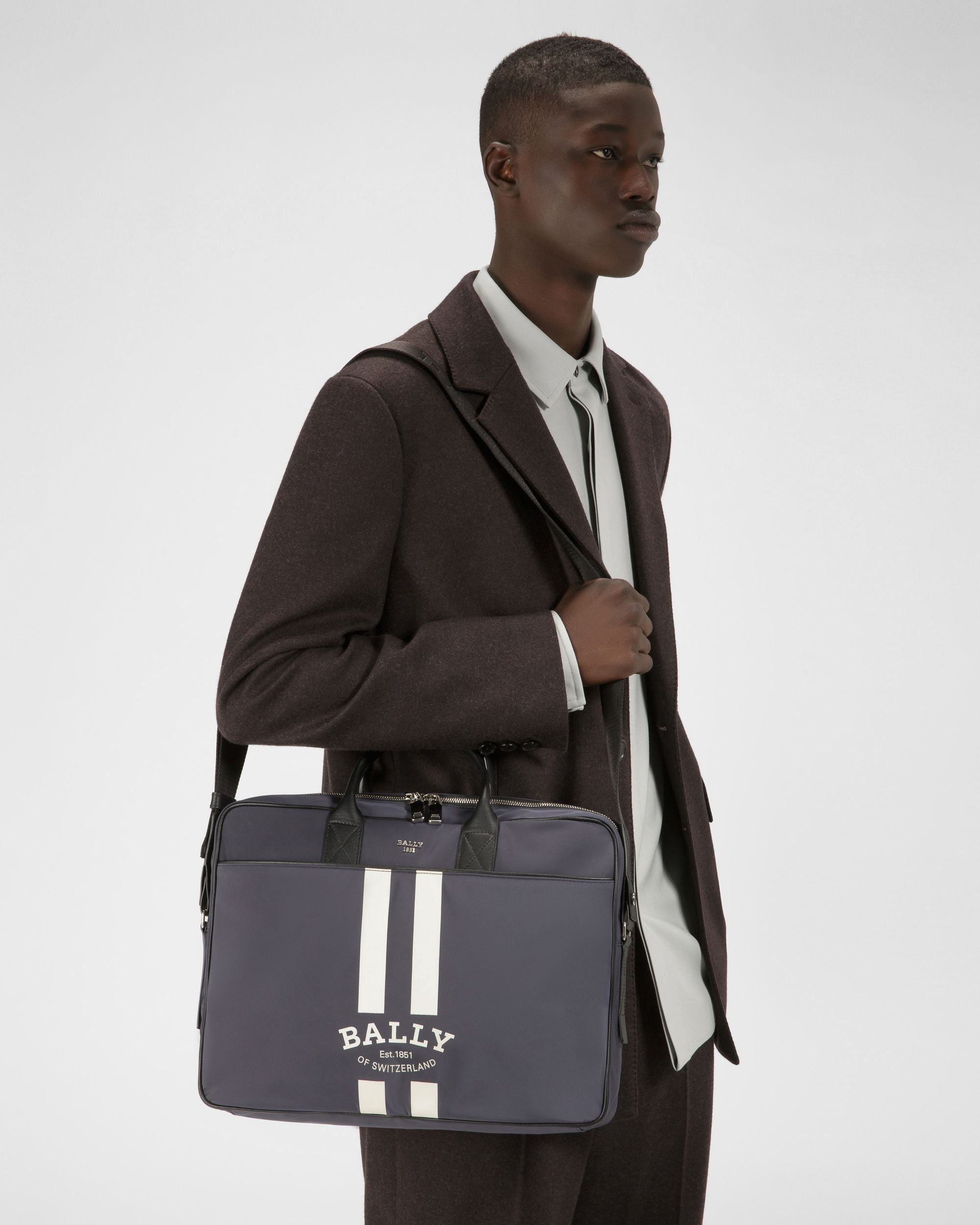 Faldy Valigetta In Eco-Nylon Blu Navy - Uomo - Bally - 01