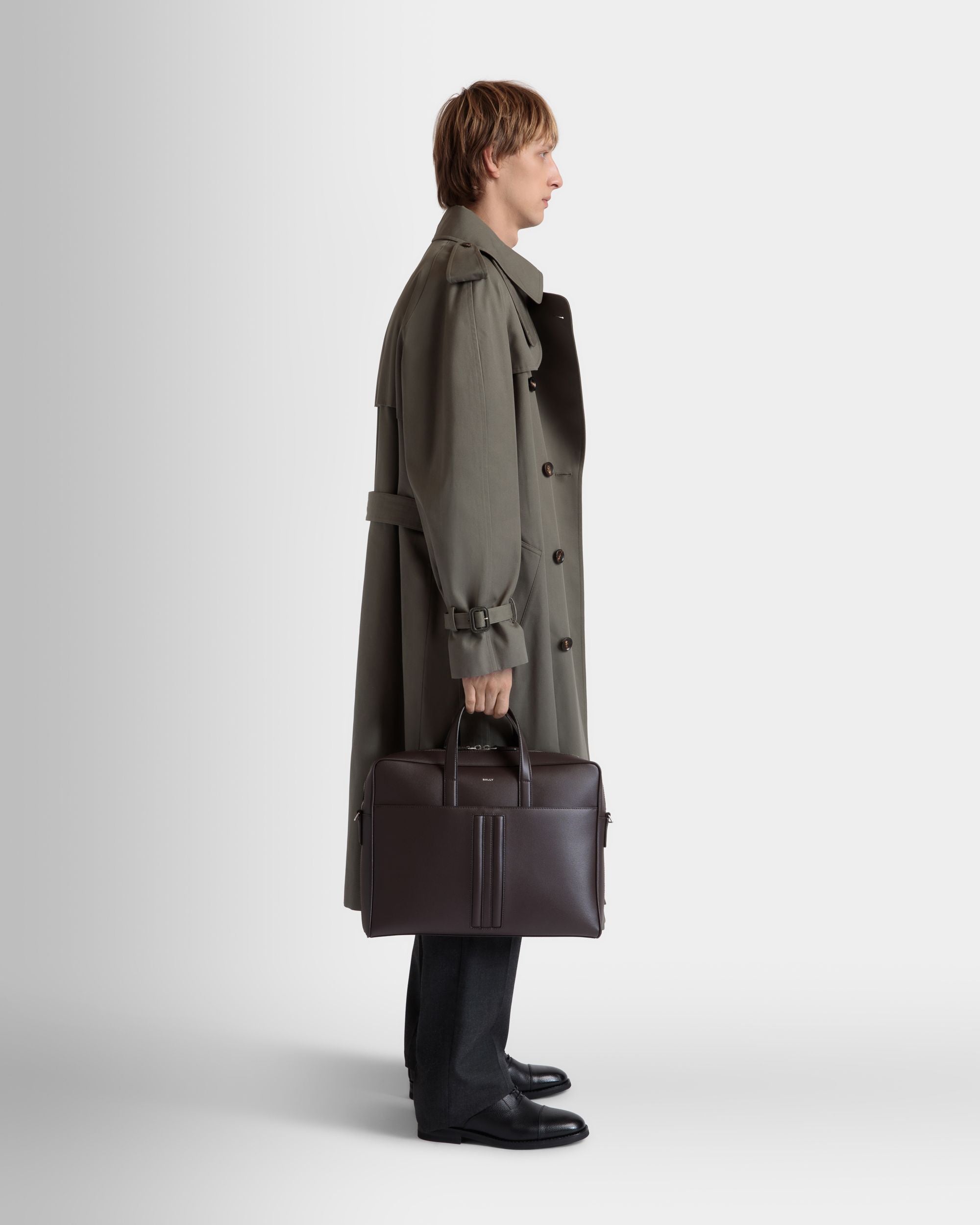 Cartella Mythos In Pelle Riciclata Color Ebano - Uomo - Bally - 02