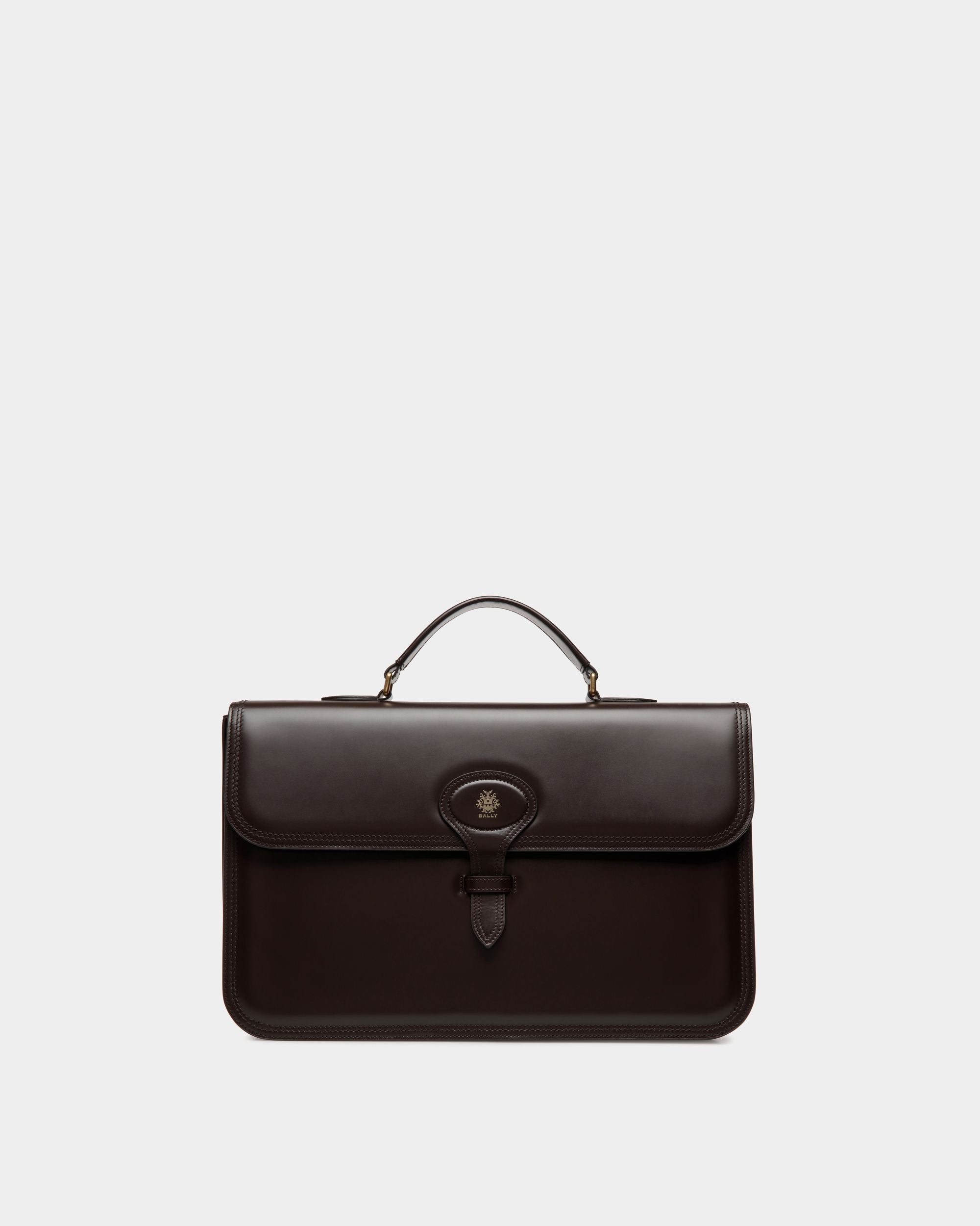 Beckett Briefcase In Ebano Leather - Uomo - Bally - 01