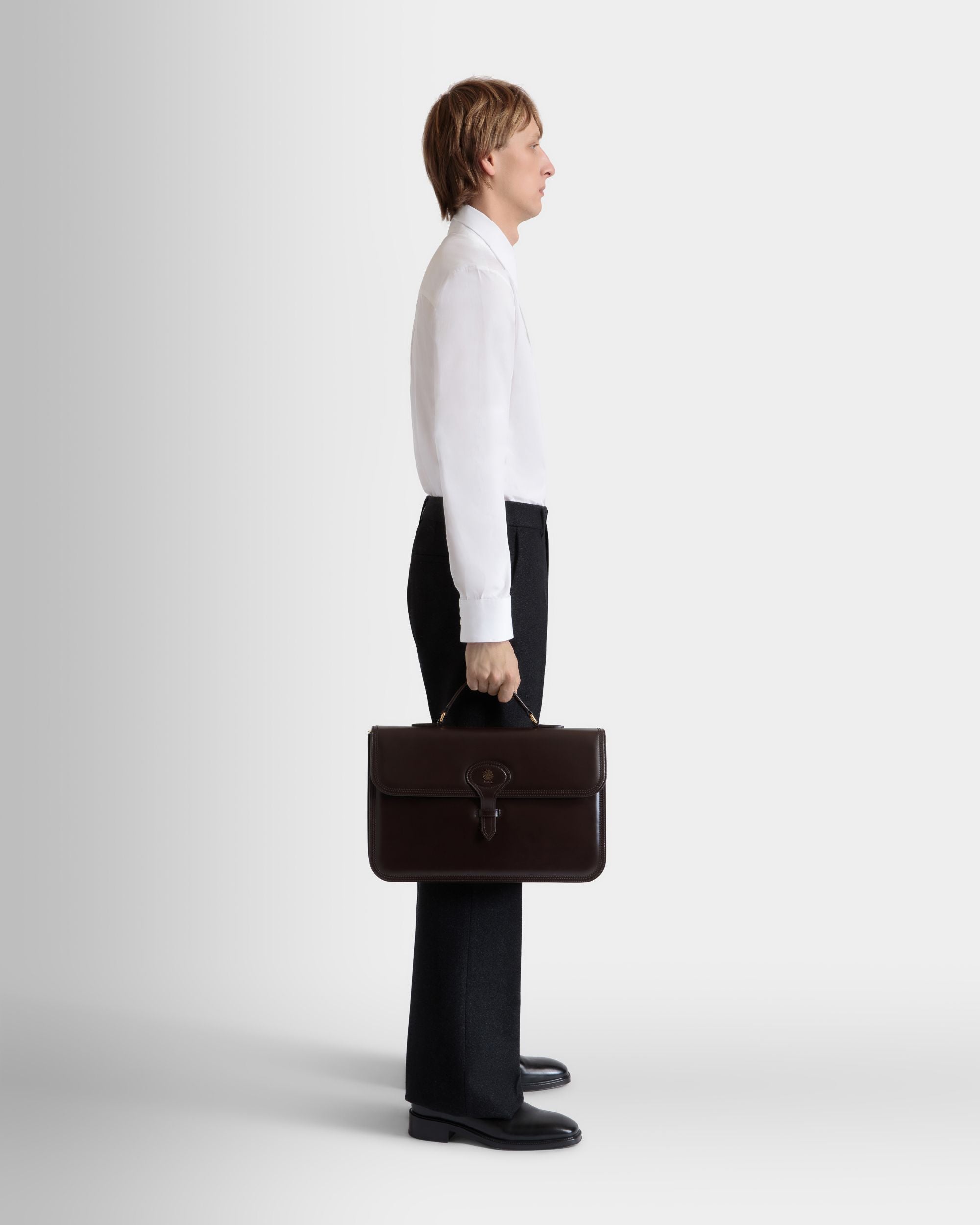Beckett Briefcase In Ebano Leather - Uomo - Bally - 02