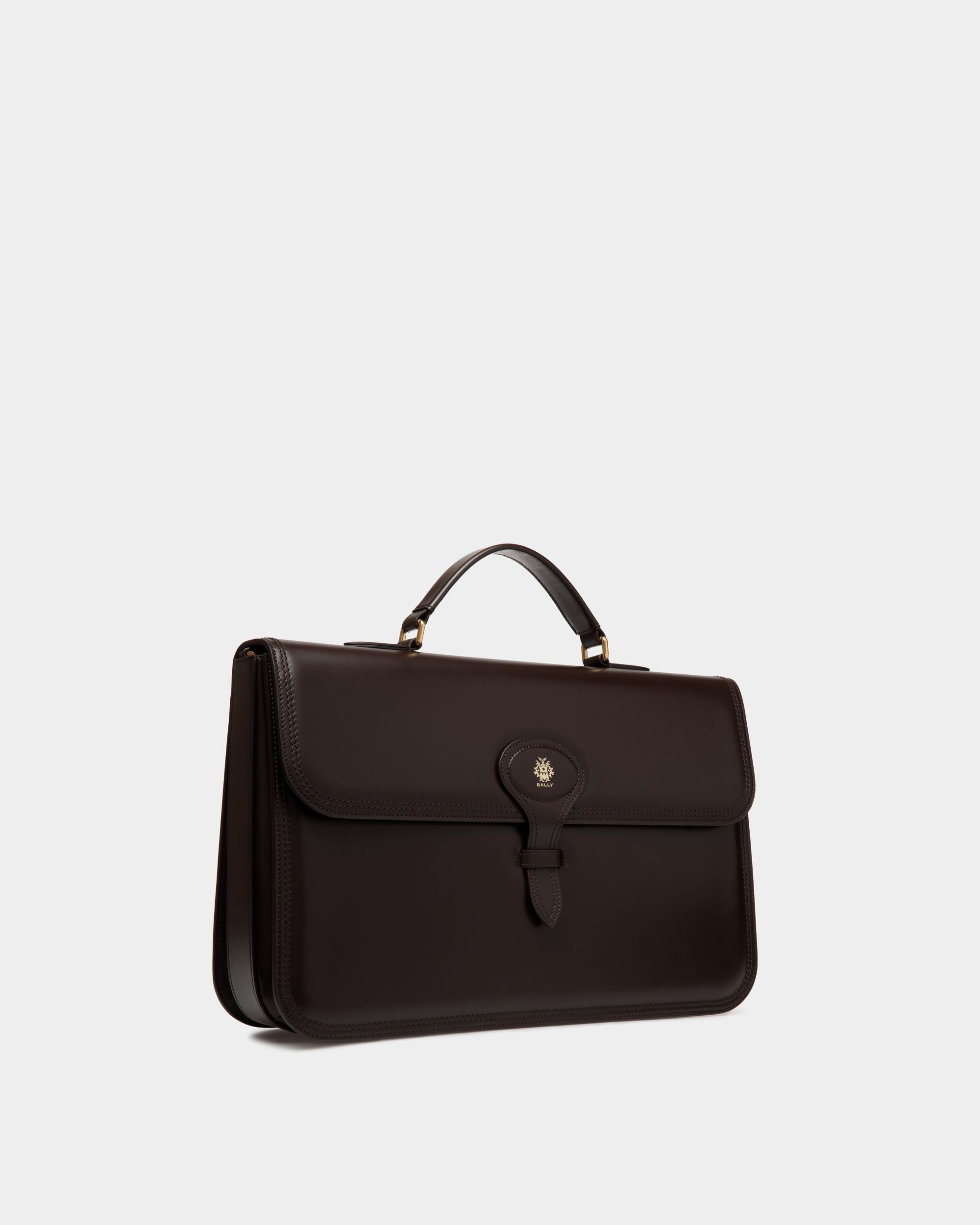 Beckett Briefcase In Ebano Leather - Uomo - Bally - 04