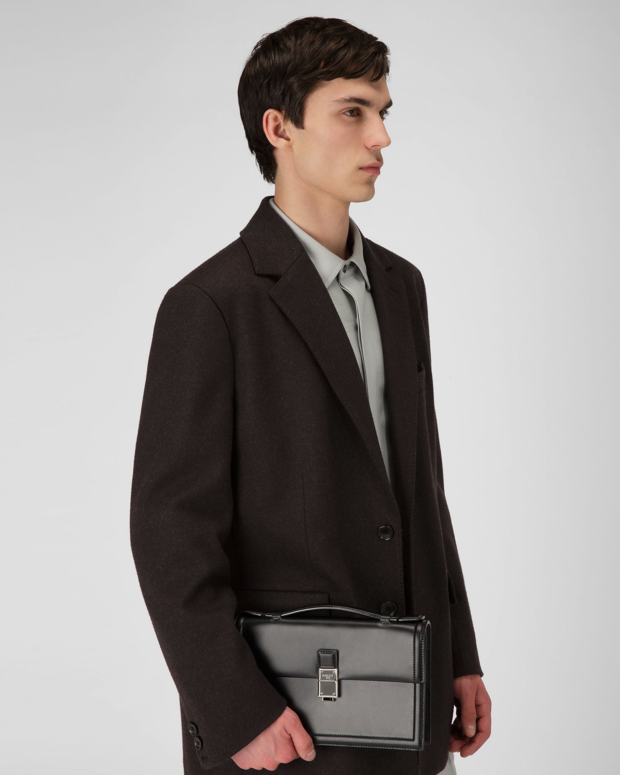 Scrinio Borsa A Tracolla In Pelle Nera - Uomo - Bally - 02