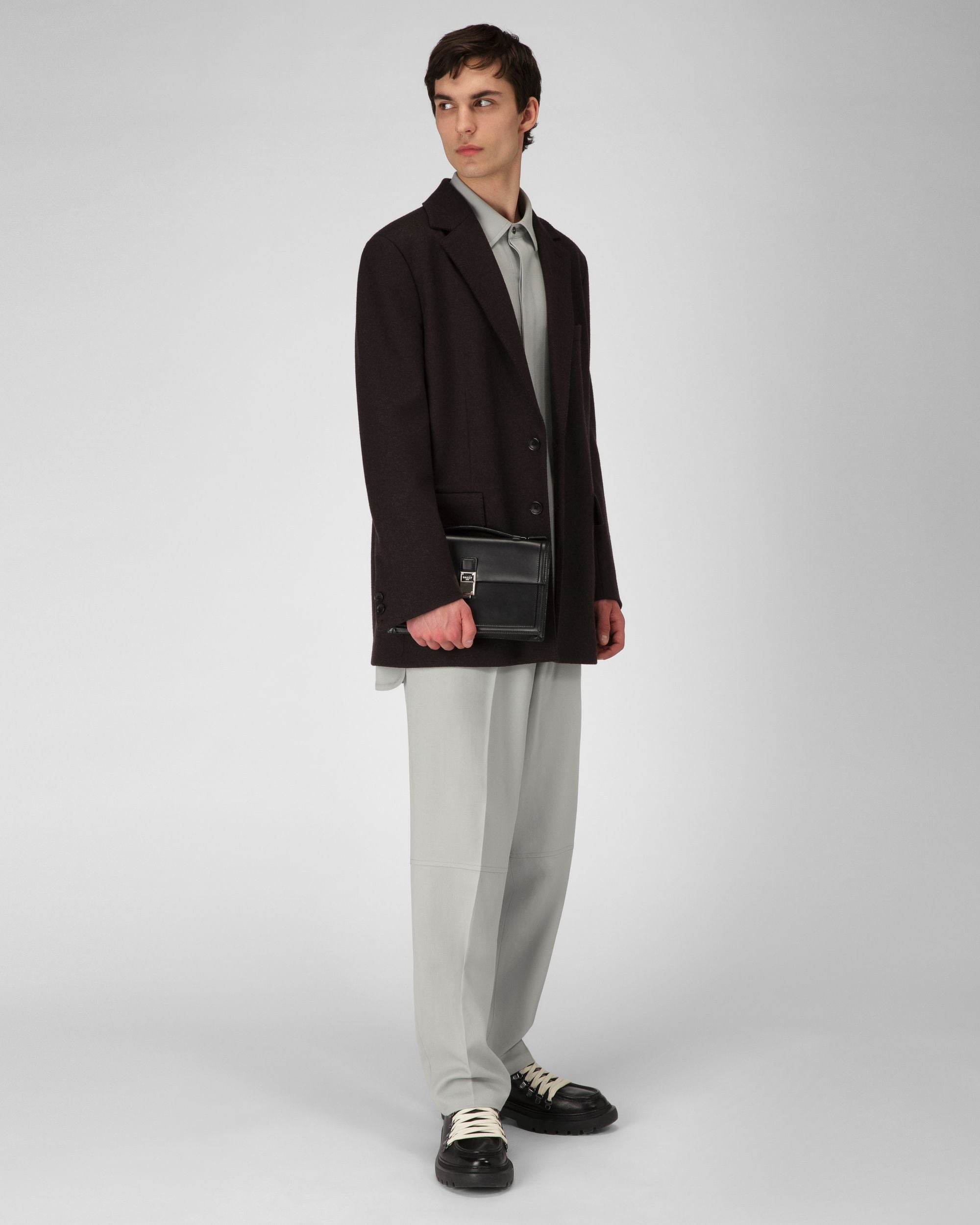 Scrinio Borsa A Tracolla In Pelle Nera - Uomo - Bally - 05