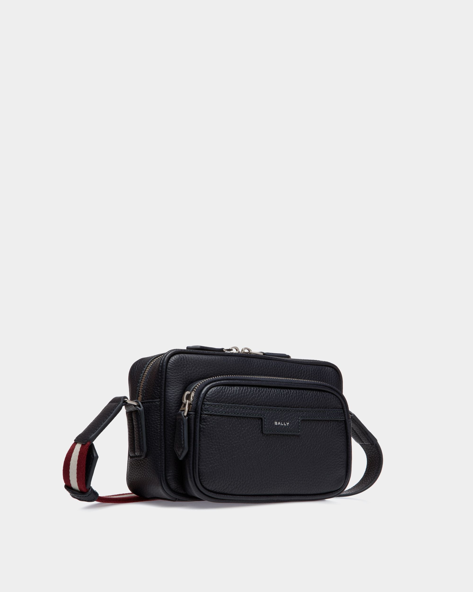 Borsa A Tracolla Code In Pelle Granata Navy Blue - Uomo - Bally - 03