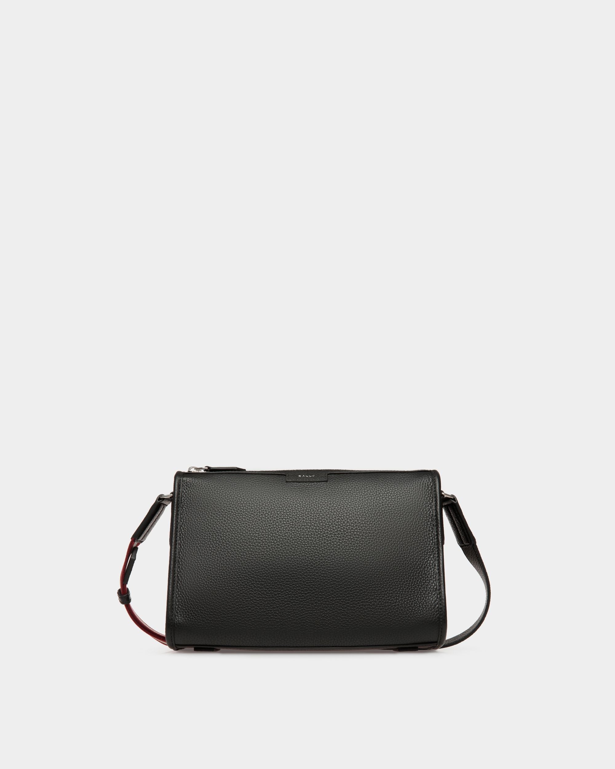 Borsa Messenger Piccola Code In Pelle Zigrinata Nera - Uomo - Bally - 01