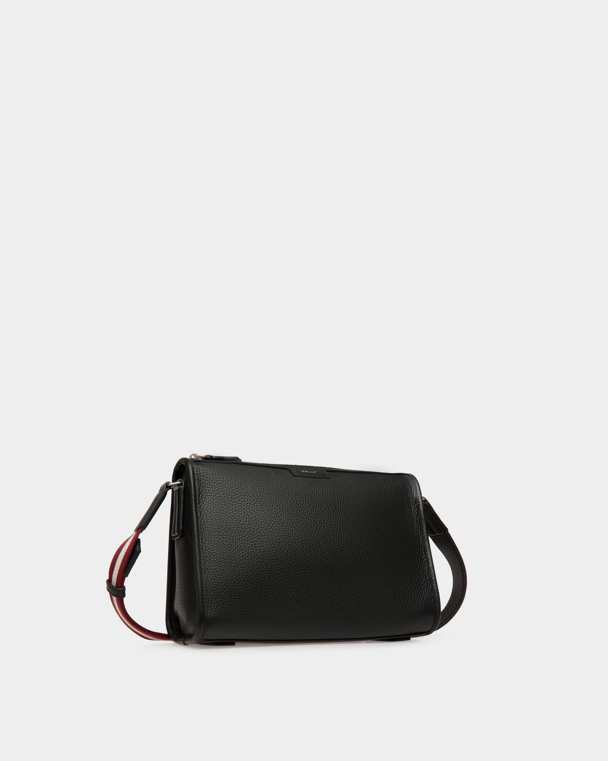 Borsa Messenger Piccola Code In Pelle Zigrinata Nera - Uomo - Bally - 03