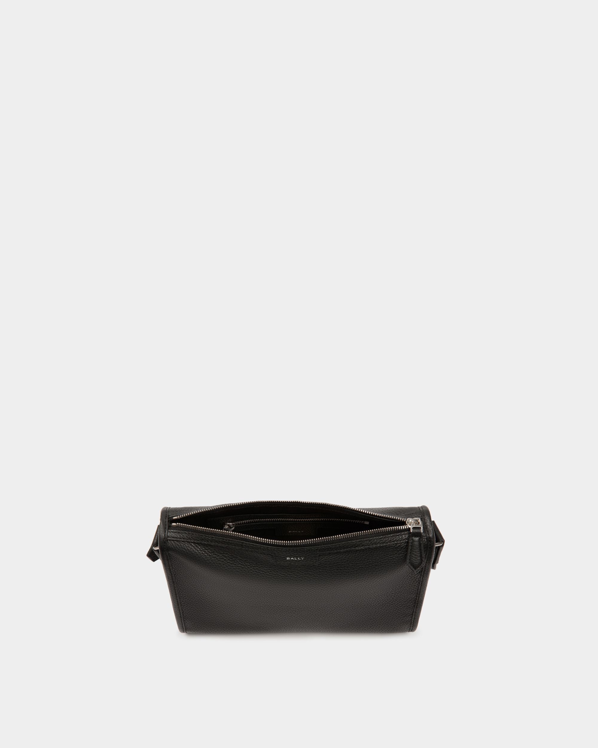 Borsa Messenger Piccola Code In Pelle Zigrinata Nera - Uomo - Bally - 04