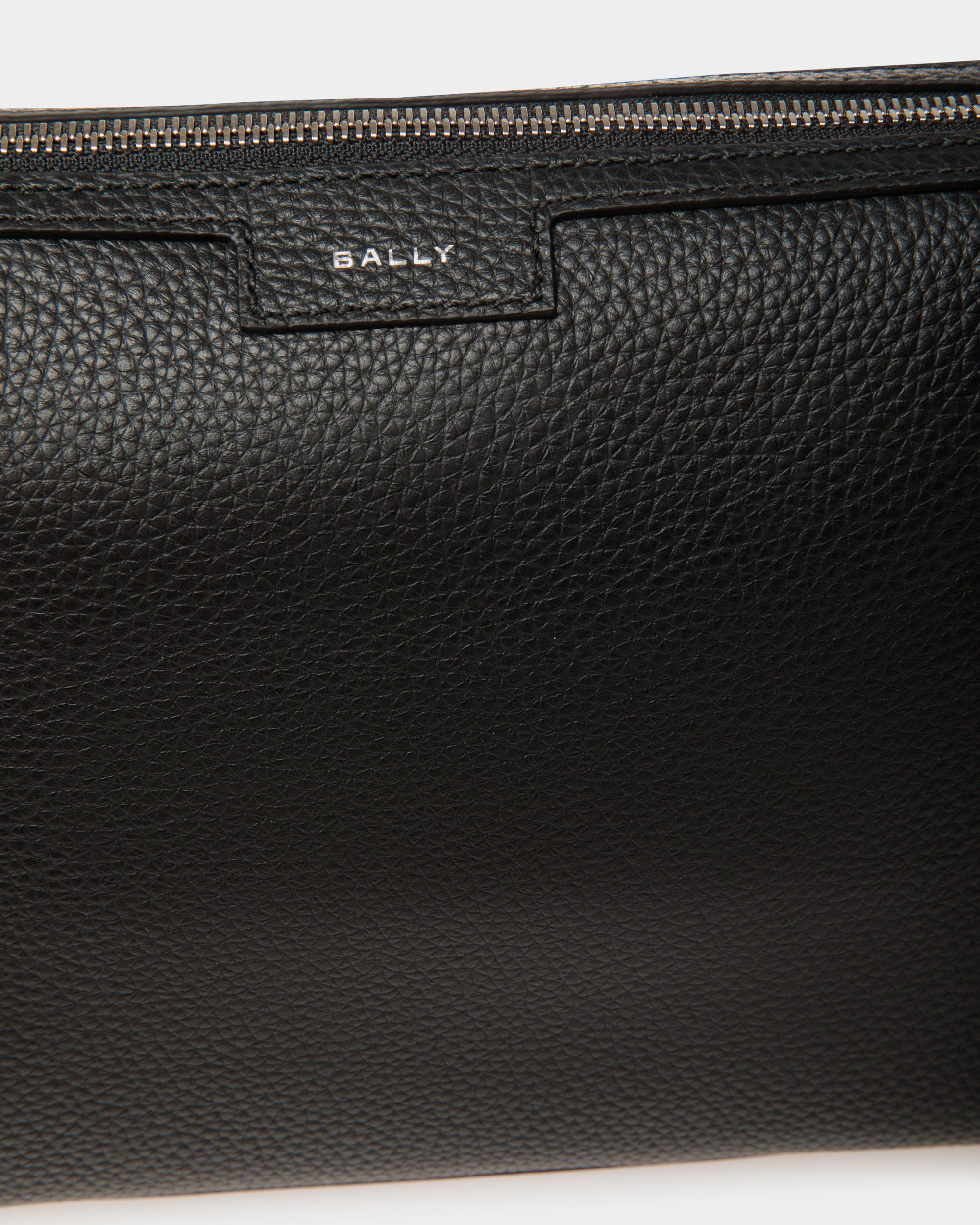 Borsa Messenger Piccola Code In Pelle Zigrinata Nera - Uomo - Bally - 05