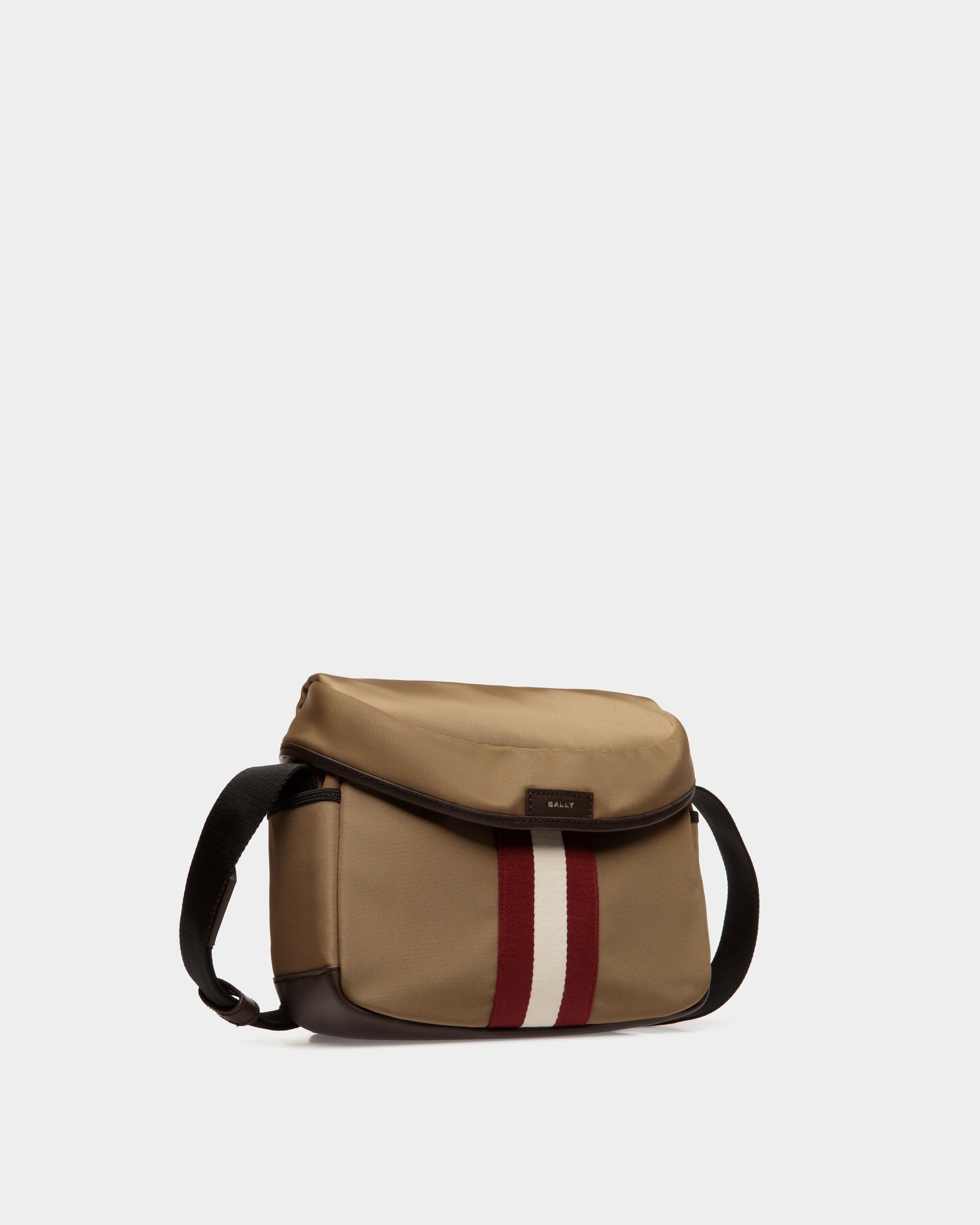 Borsa A Tracolla Code In Nylon Color Cammello - Uomo - Bally - 04