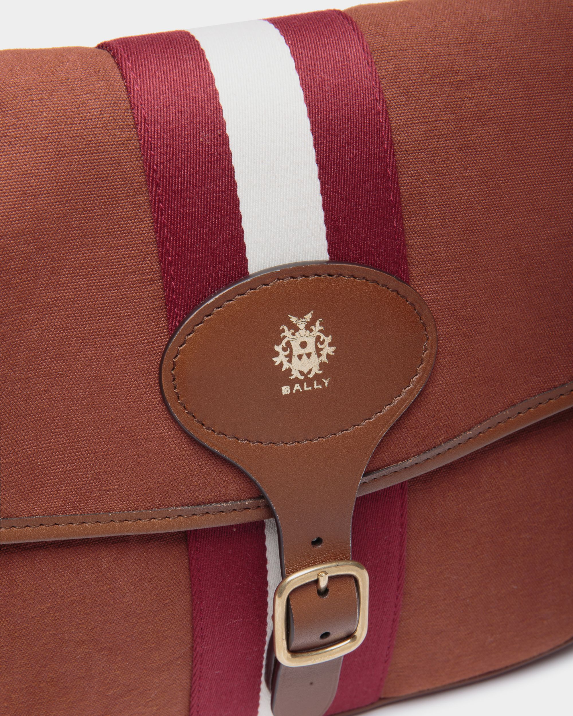 Borsa A Tracolla Beckett In Tela Di Cotone Rossa - Uomo - Bally - 04