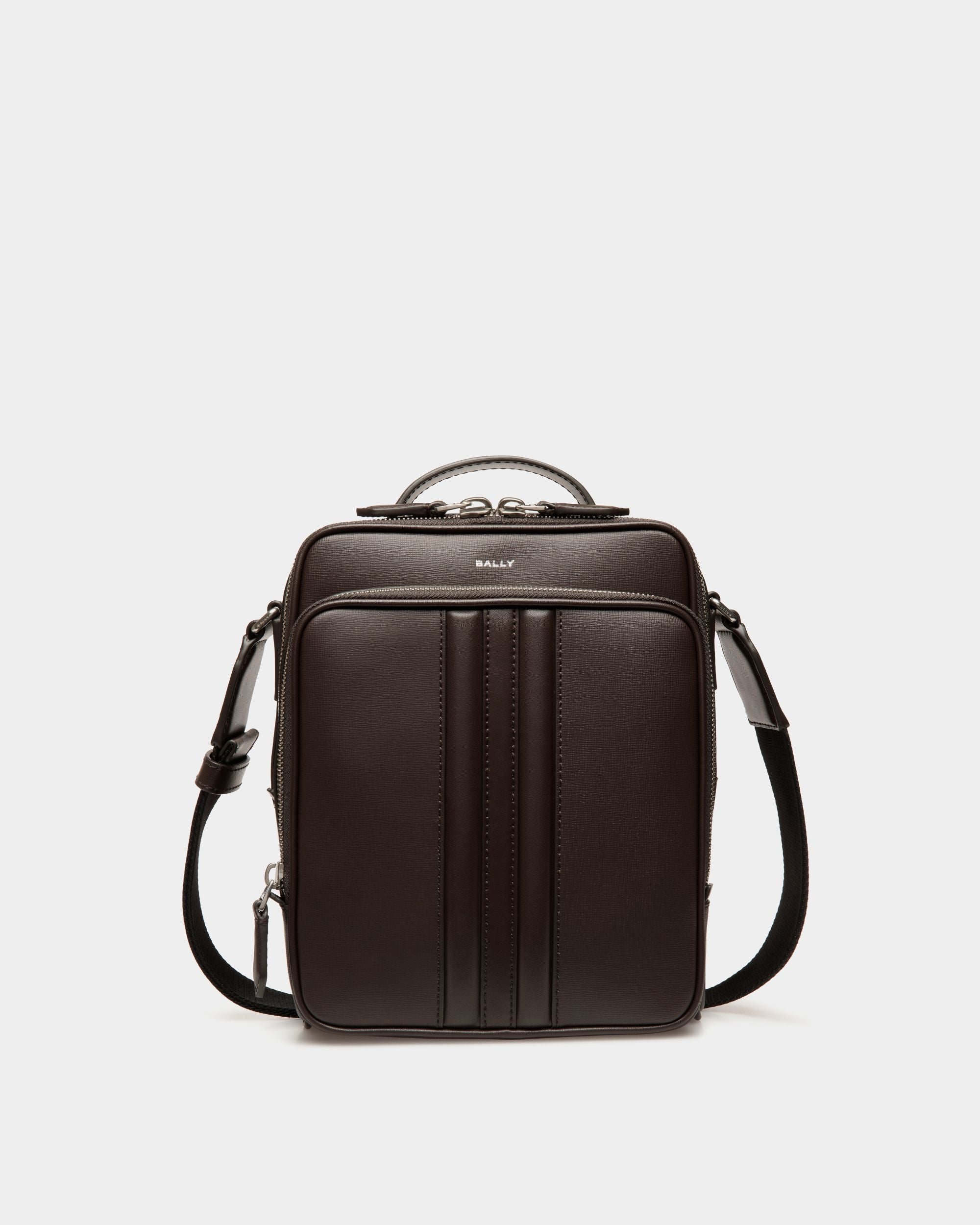 Borsa A Tracolla Mythos In Pelle Riciclata Color Ebano - Uomo - Bally - 01