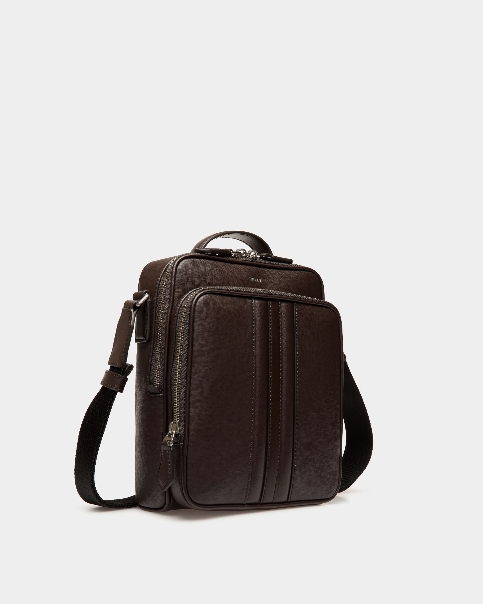 Borsa A Tracolla Mythos In Pelle Riciclata Color Ebano - Uomo - Bally - 03