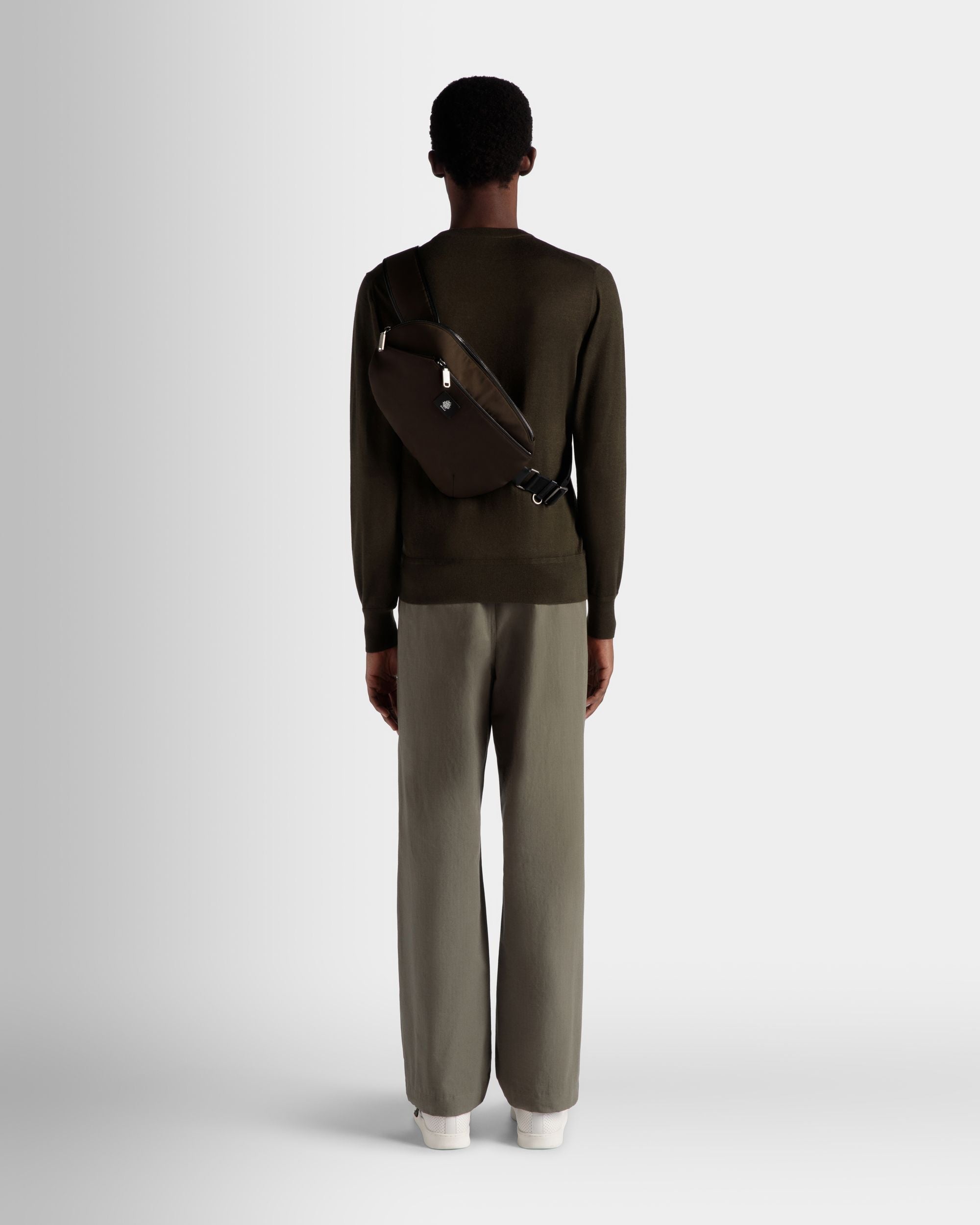 Borsa A Tracolla Adrien Brody Travel Collection In Nylon Military Green - Uomo - Bally - 02