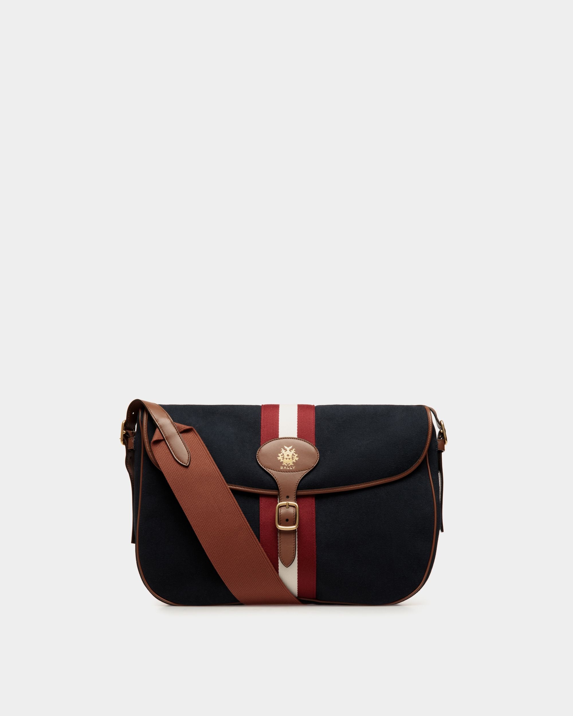 Borsa A Tracolla Beckett In Tela Di Cotone Navy Blue - Uomo - Bally - 01