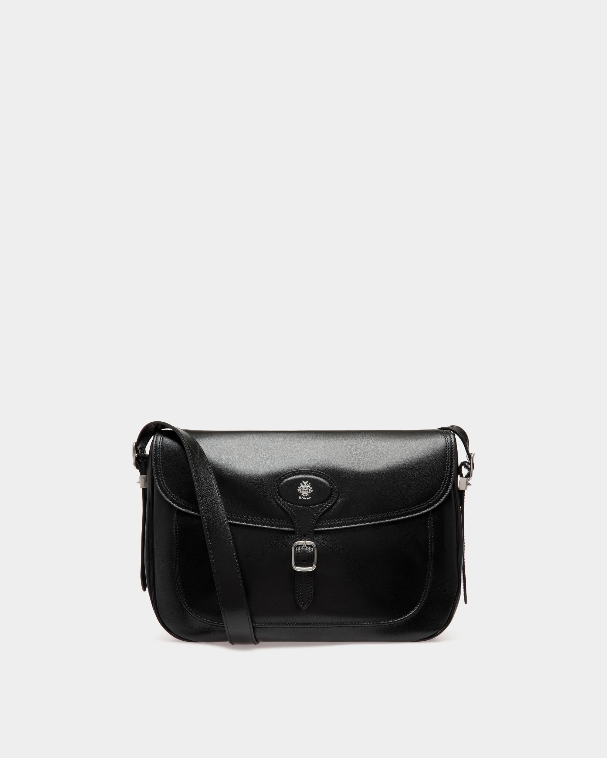 Borsa A Tracolla Beckett In Pelle Nera Con Borchie Bally Studs - Uomo - Bally - 01