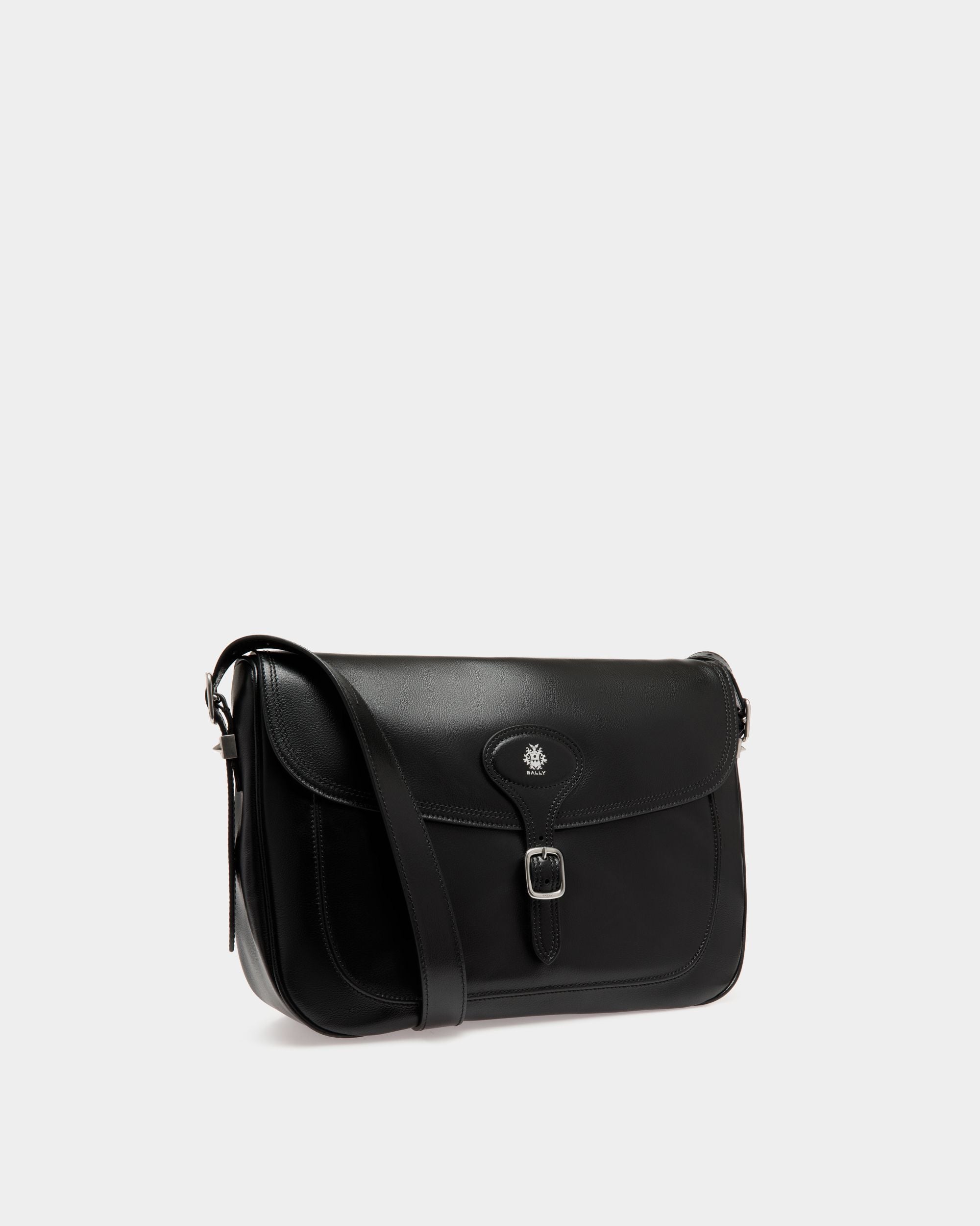 Borsa A Tracolla Beckett In Pelle Nera Con Borchie Bally Studs - Uomo - Bally - 03