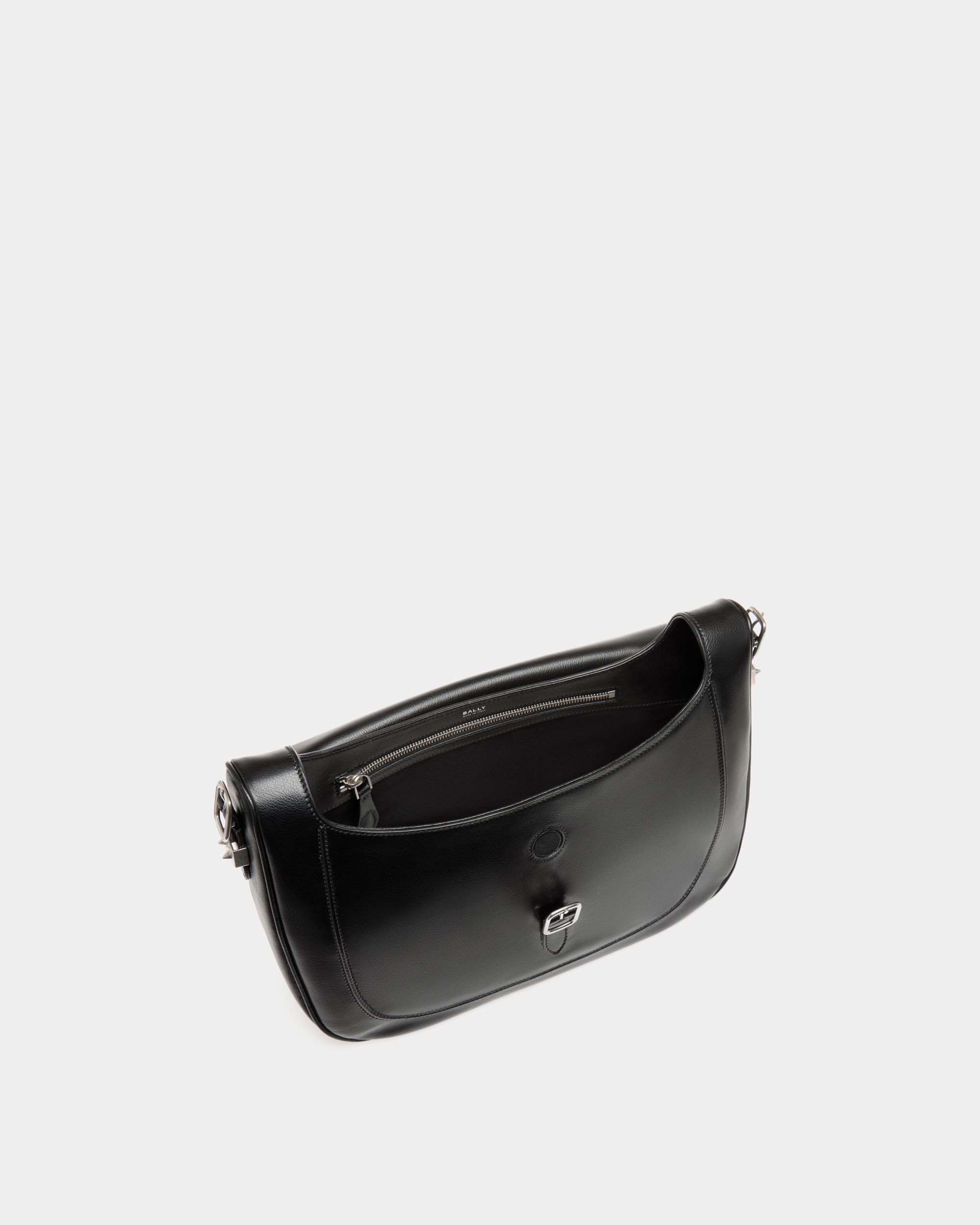 Borsa A Tracolla Beckett In Pelle Nera Con Borchie Bally Studs - Uomo - Bally - 04