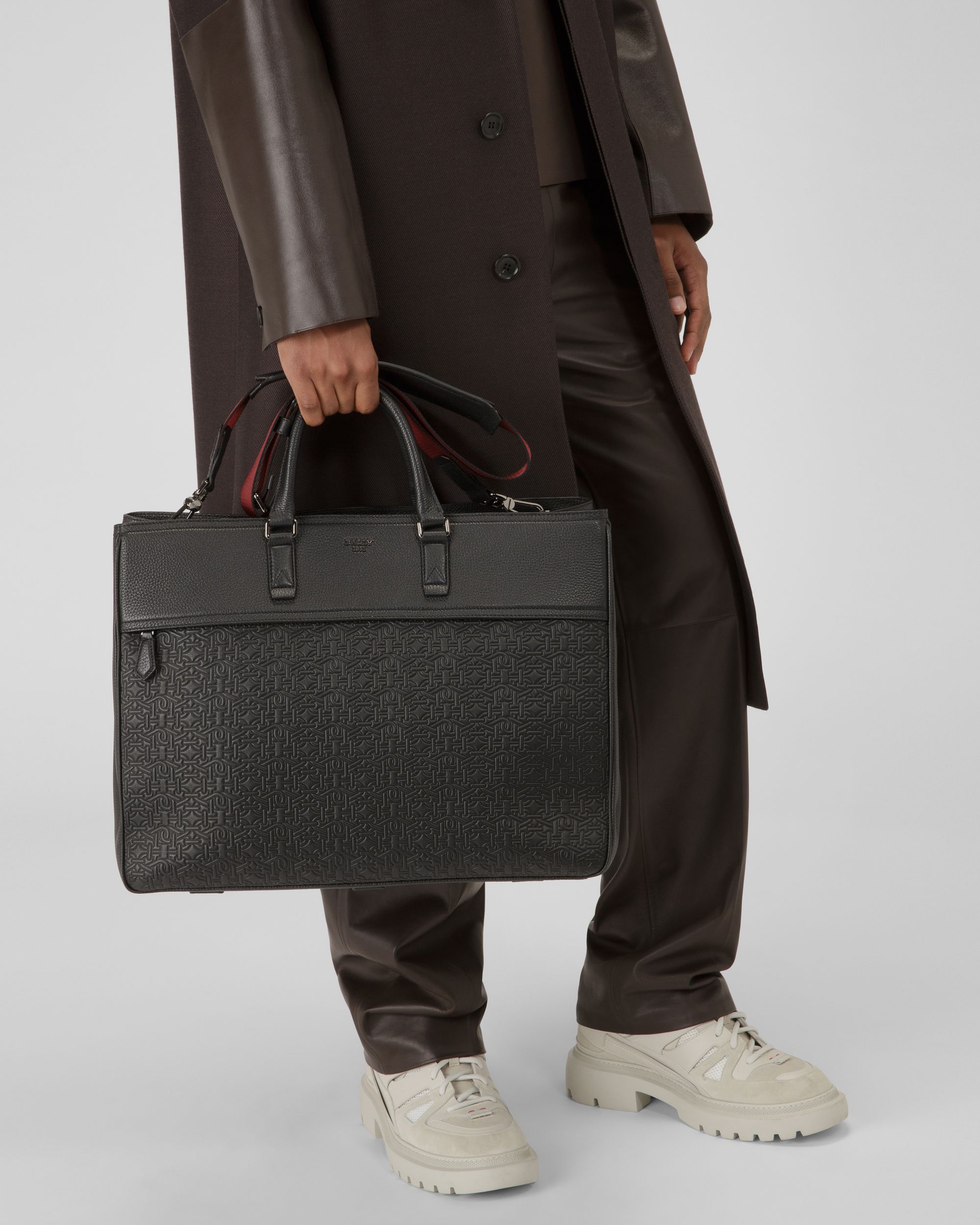 Brako Tote Bag In Pelle Nera - Uomo - Bally - 03