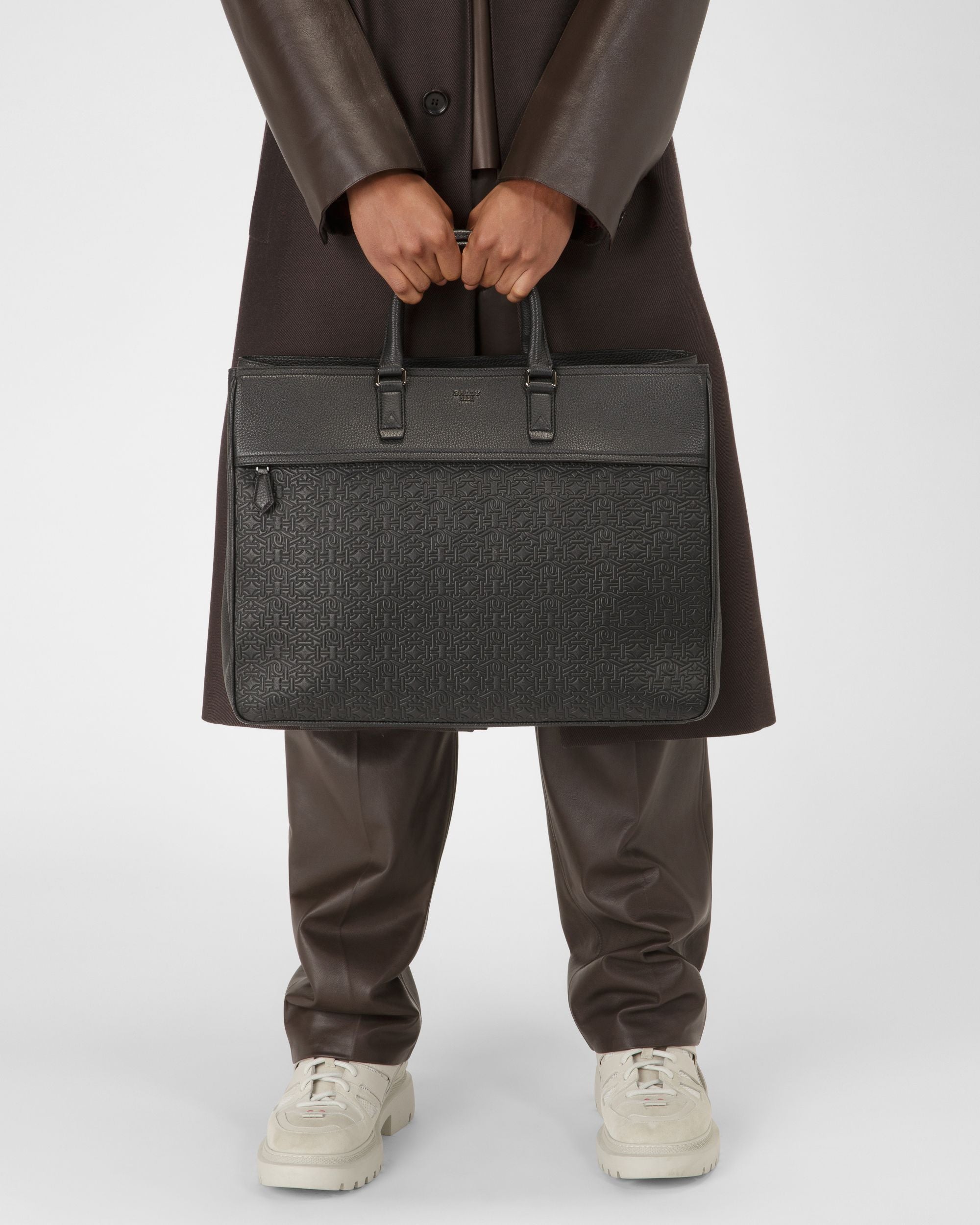 Brako Tote Bag In Pelle Nera - Uomo - Bally - 07