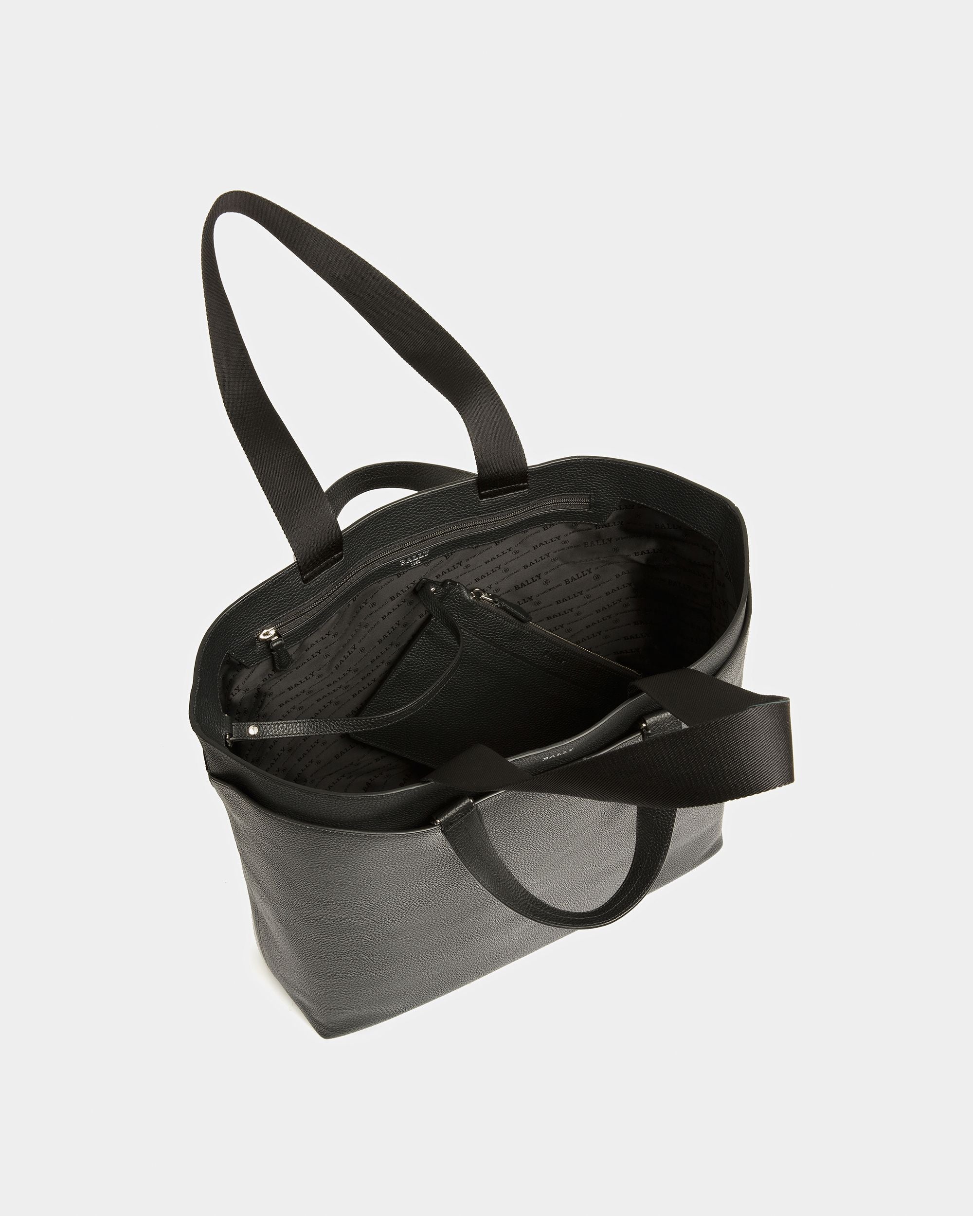 Havid Tote Bag In Pelle Nera E Grigio Chiaro - Uomo - Bally - 02