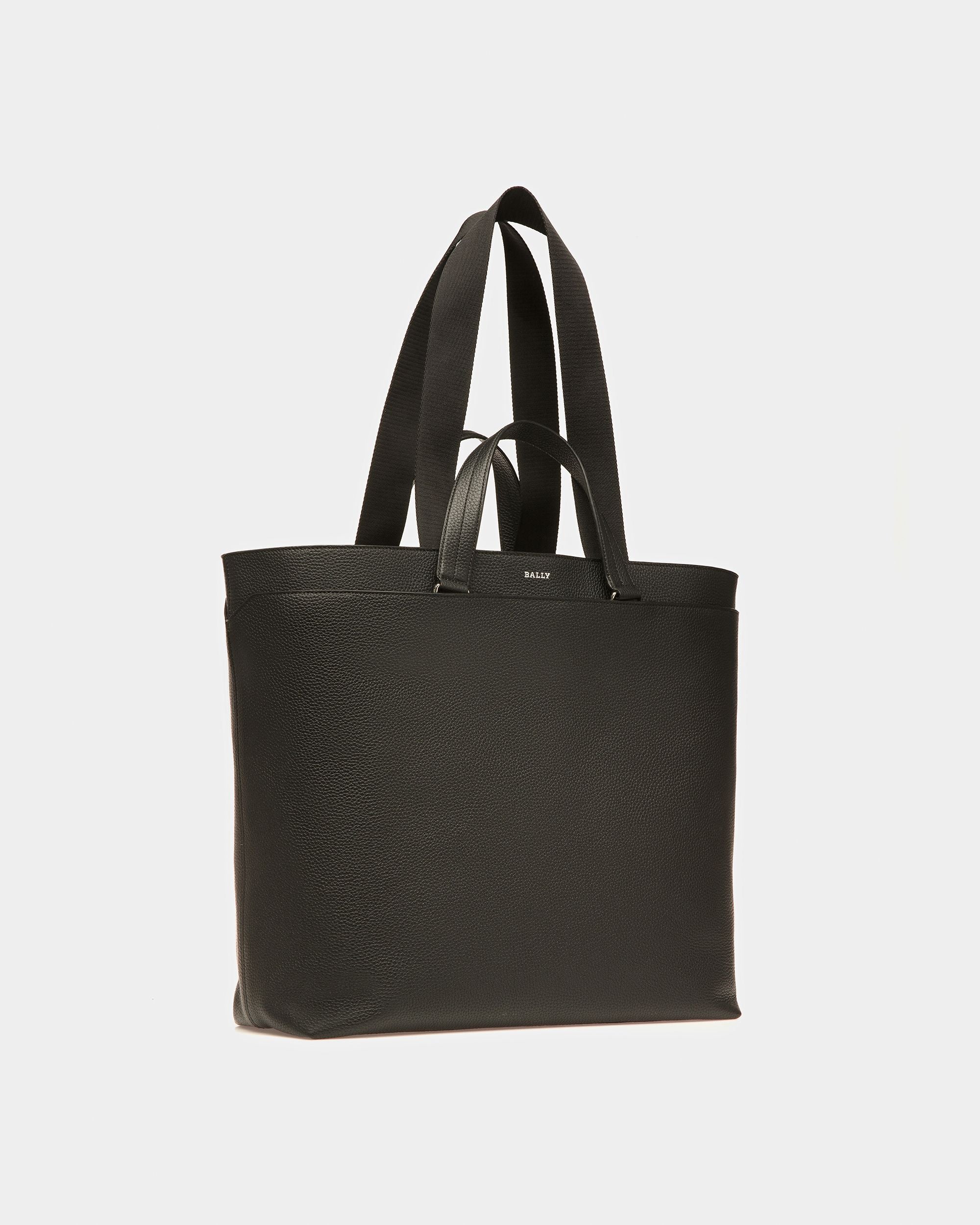 Havid Tote Bag In Pelle Nera E Grigio Chiaro - Uomo - Bally - 04