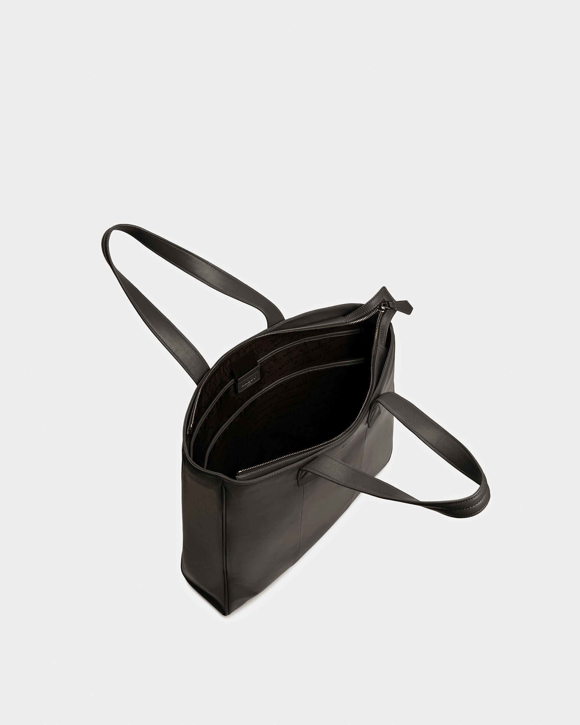Arienn Tote Bag In Pelle Nera - Uomo - Bally - 04