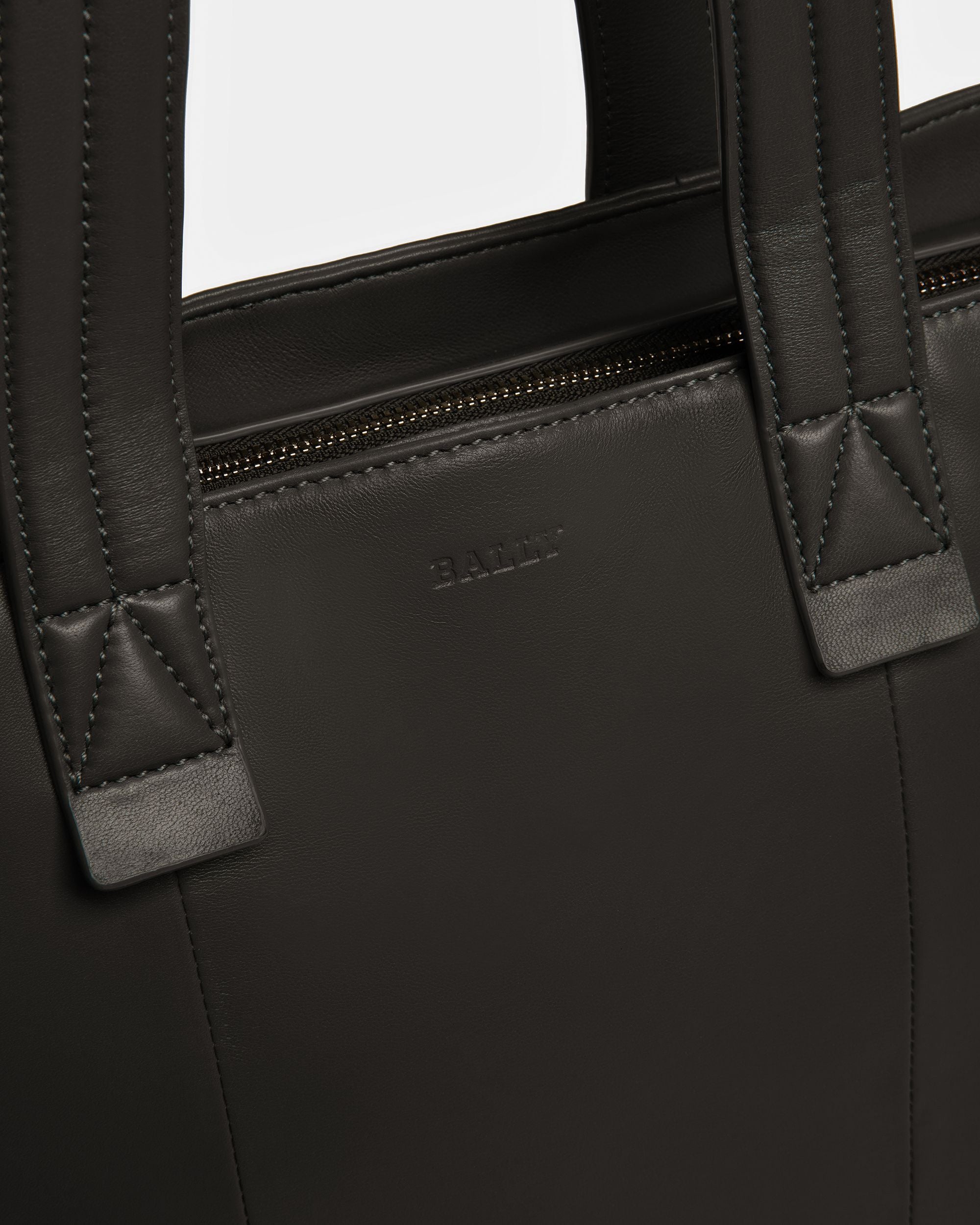 Arienn Tote Bag In Pelle Nera - Uomo - Bally - 05